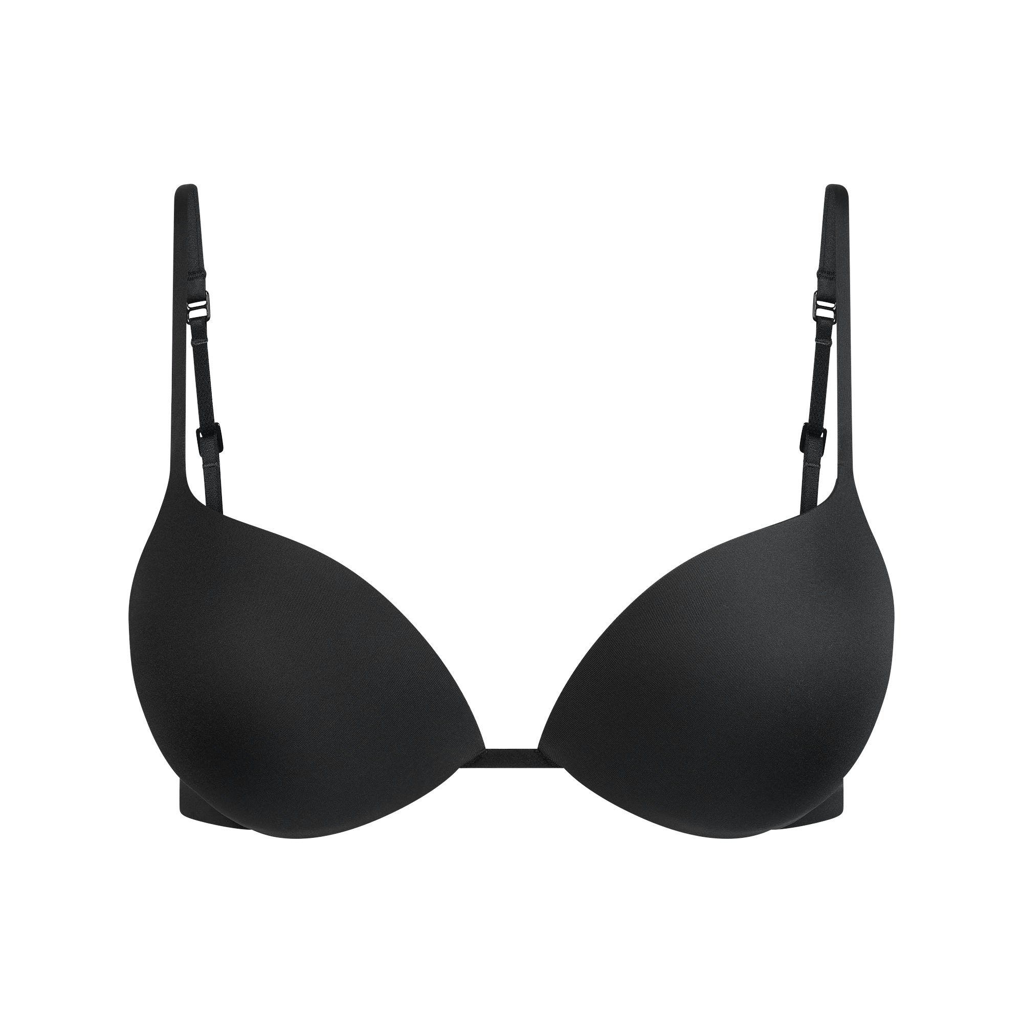 SKIMS ULTIMATE SUPER PUSH-UP BRA | ONYX FLAT ON A WHITE BACKGROUND | FLT