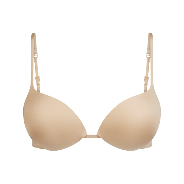 SKIMS ULTIMATE SUPER PUSH-UP BRA | SAND FLAT ON A WHITE BACKGROUND | FLT