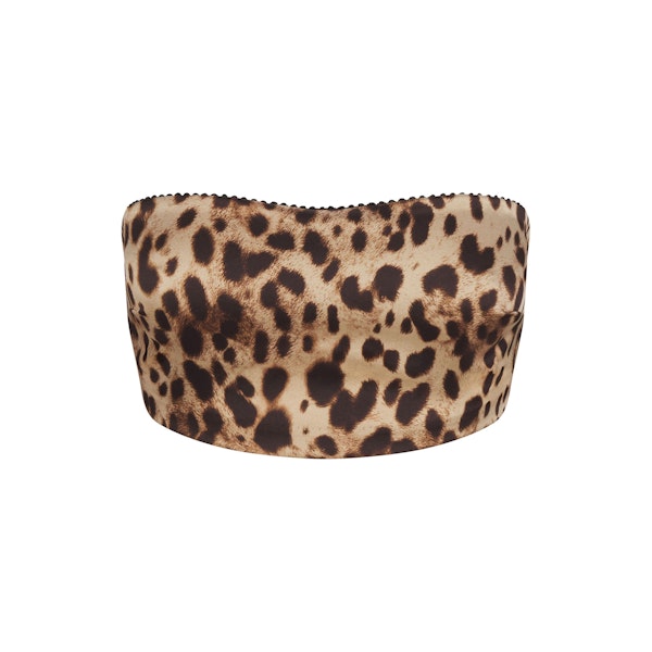 DOLCE&GABBANA X SKIMS SILK BANDEAU | LEOPARD (BANDEAUS) FLAT ON A WHITE BACKGROUND | FLT