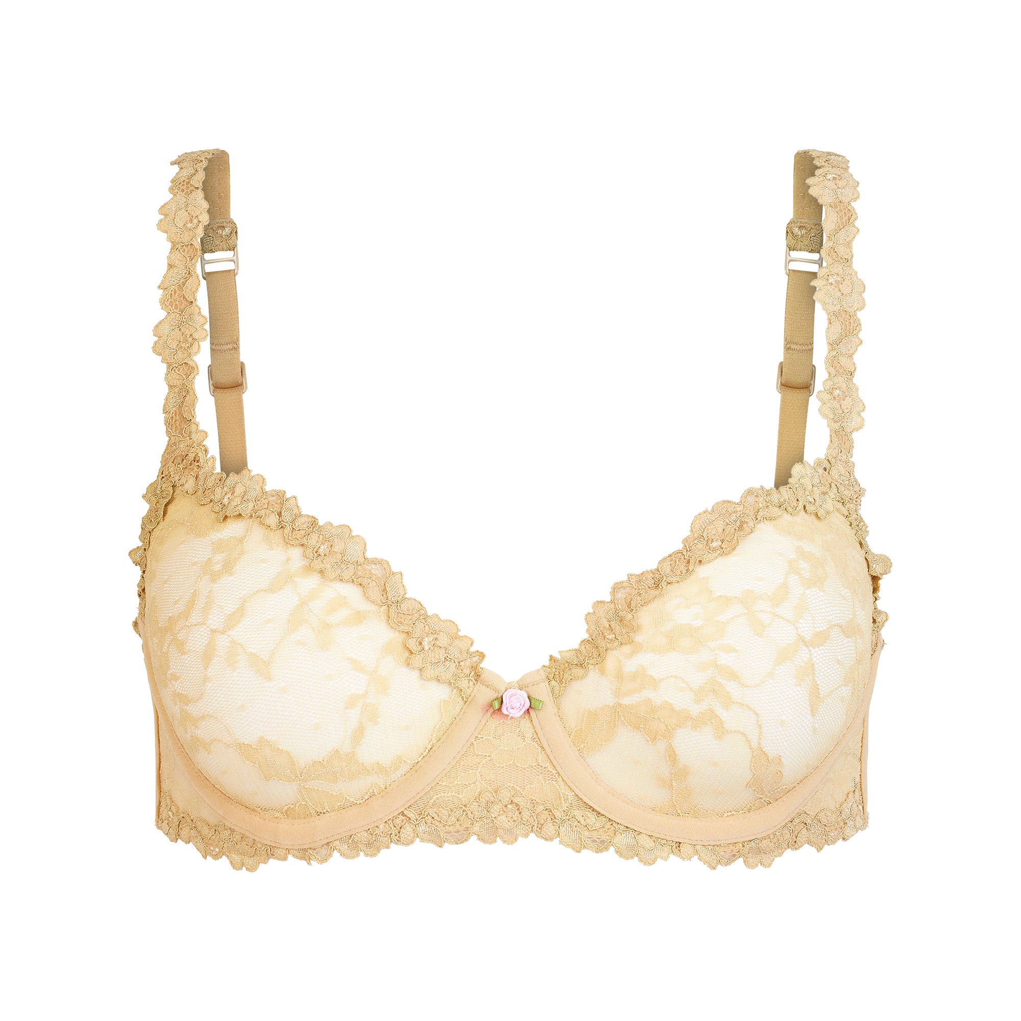 STRETCH LACE UNLINED DEMI BRA | DELTA FLAT ON A WHITE BACKGROUND | FLT