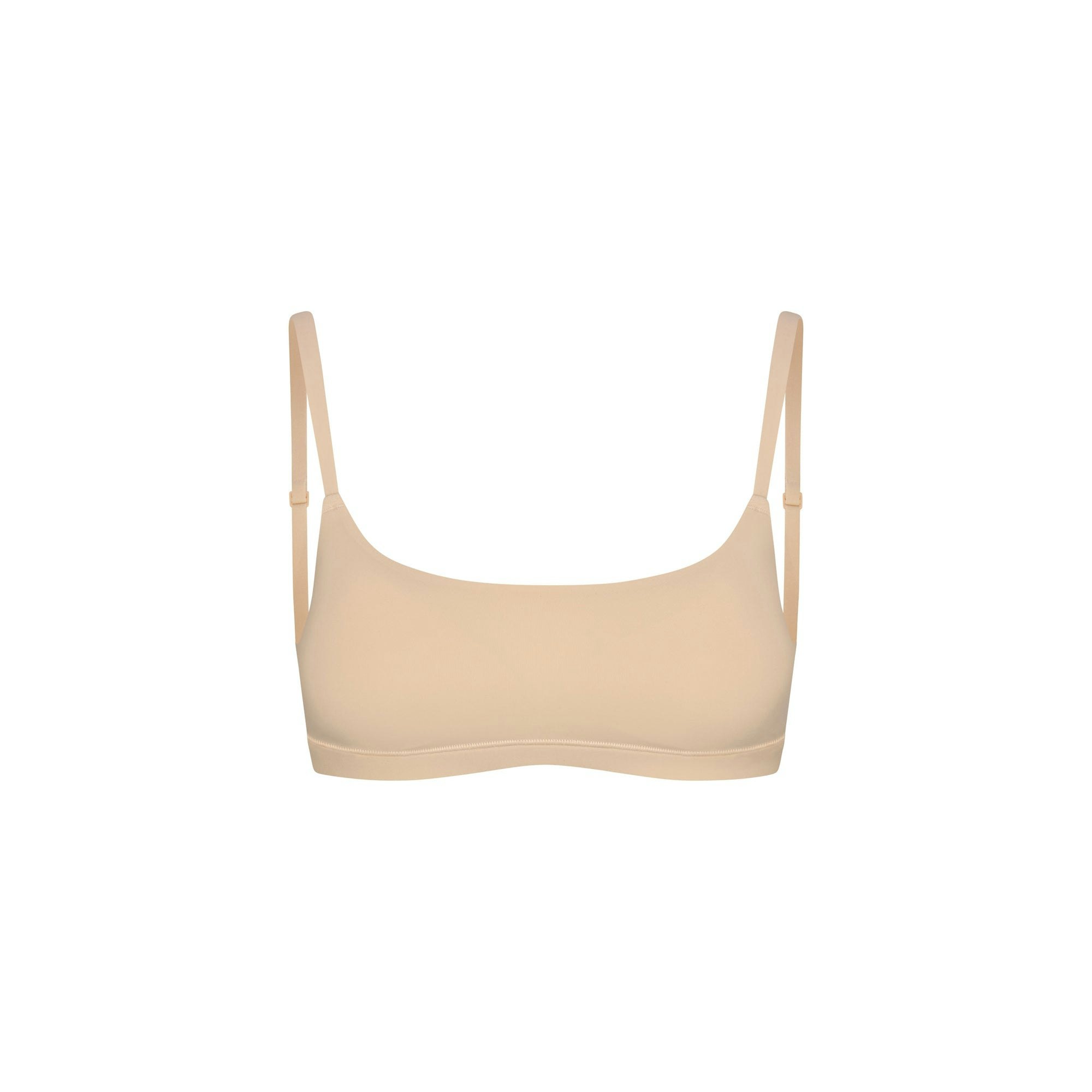FITS EVERYBODY MASTECTOMY SCOOP BRALETTE | SAND FLAT ON A WHITE BACKGROUND | @ | FOCUS: 0.9, 0.1, 0.7