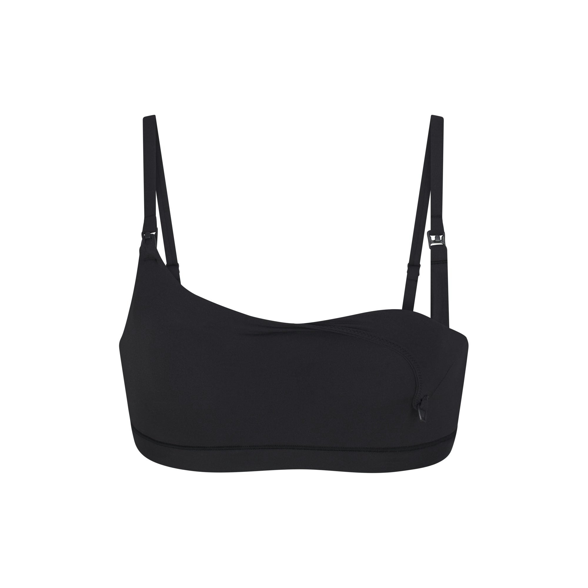 FITS EVERYBODY MATERNITY NURSING SCOOP BRALETTE | ONYX (MATERNITY BRALETTES) LAYS FLAT ON A WHITE BACKGROUND | FLT