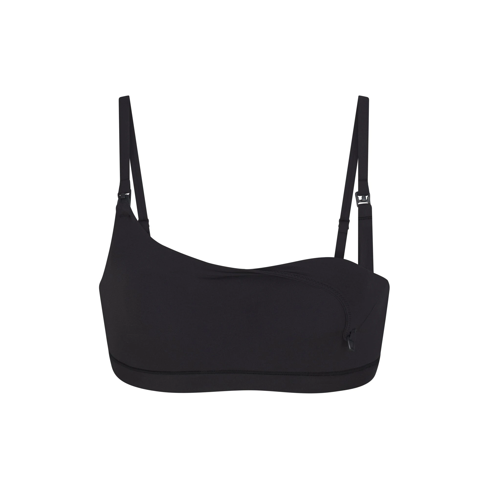 FITS EVERYBODY MATERNITY NURSING SCOOP BRALETTE | ONYX (MATERNITY BRALETTES) LAYS FLAT ON A WHITE BACKGROUND | FLT