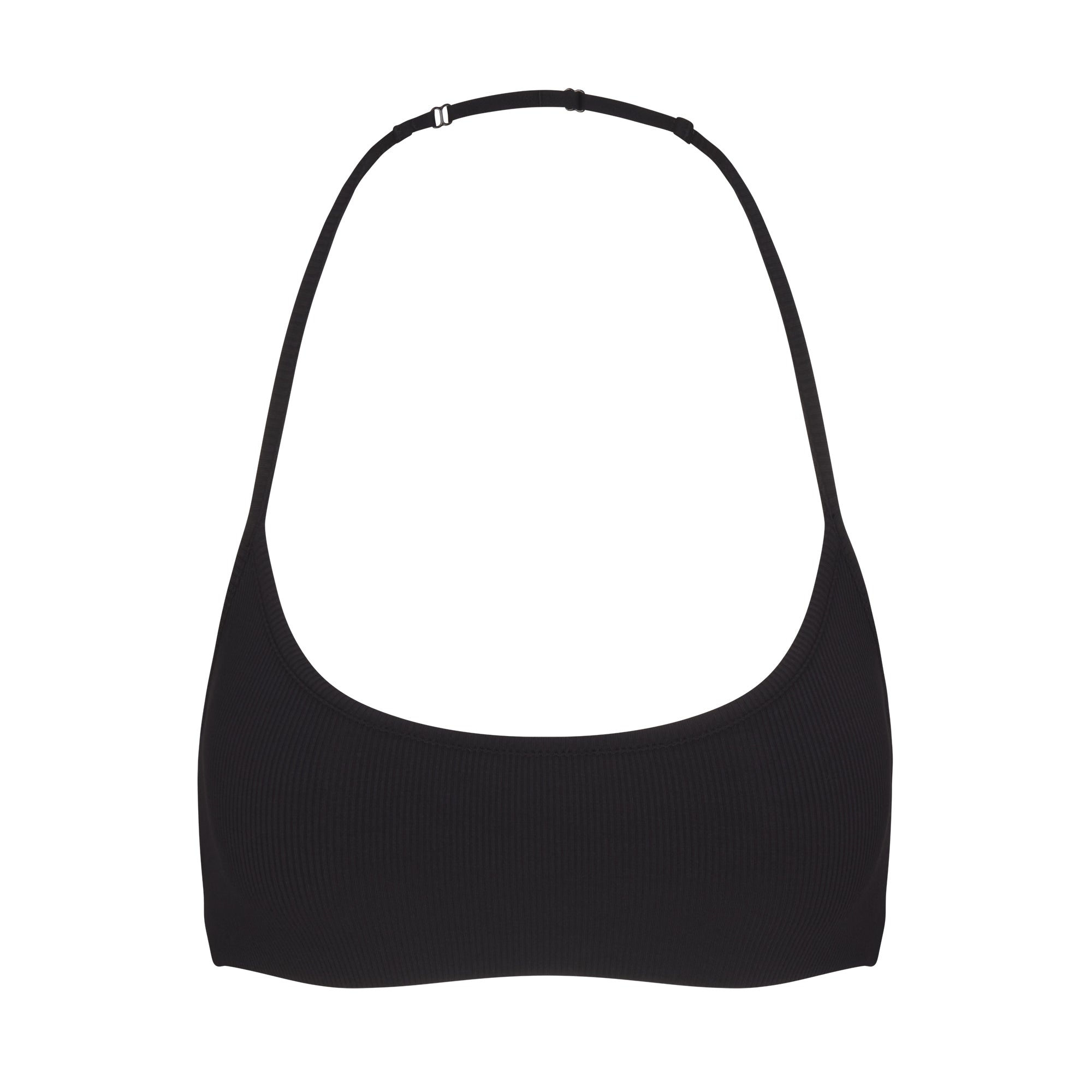 SOFT LOUNGE HALTER SCOOP BRALETTE | ONYX