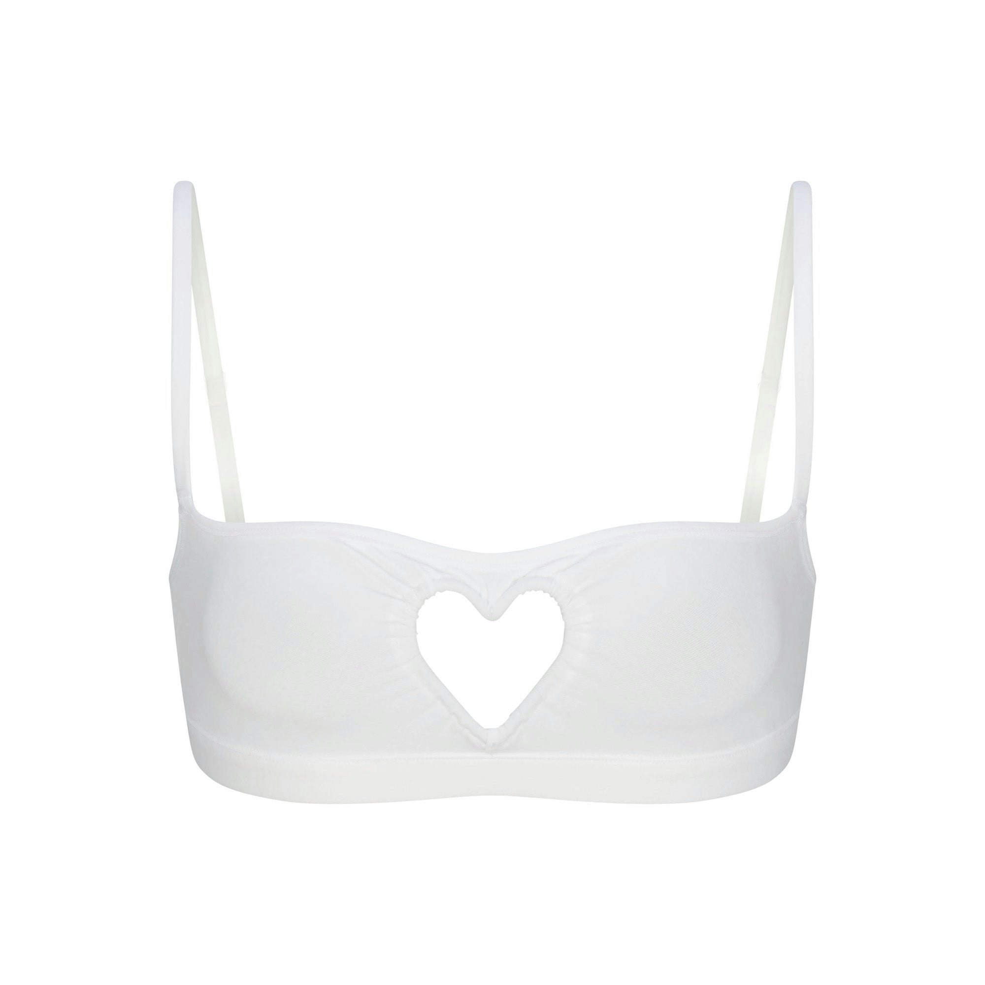 COTTON JERSEY HEART SCOOP BRALETTE | SNOW FLAT ON A WHITE BACKGROUND | FLT