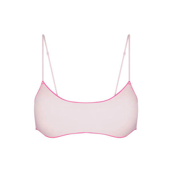 TULLE SCOOP BRALETTE | CHERRY BLOSSOM CONTRAST FLAT ON A WHITE BACKGROUND | FLT