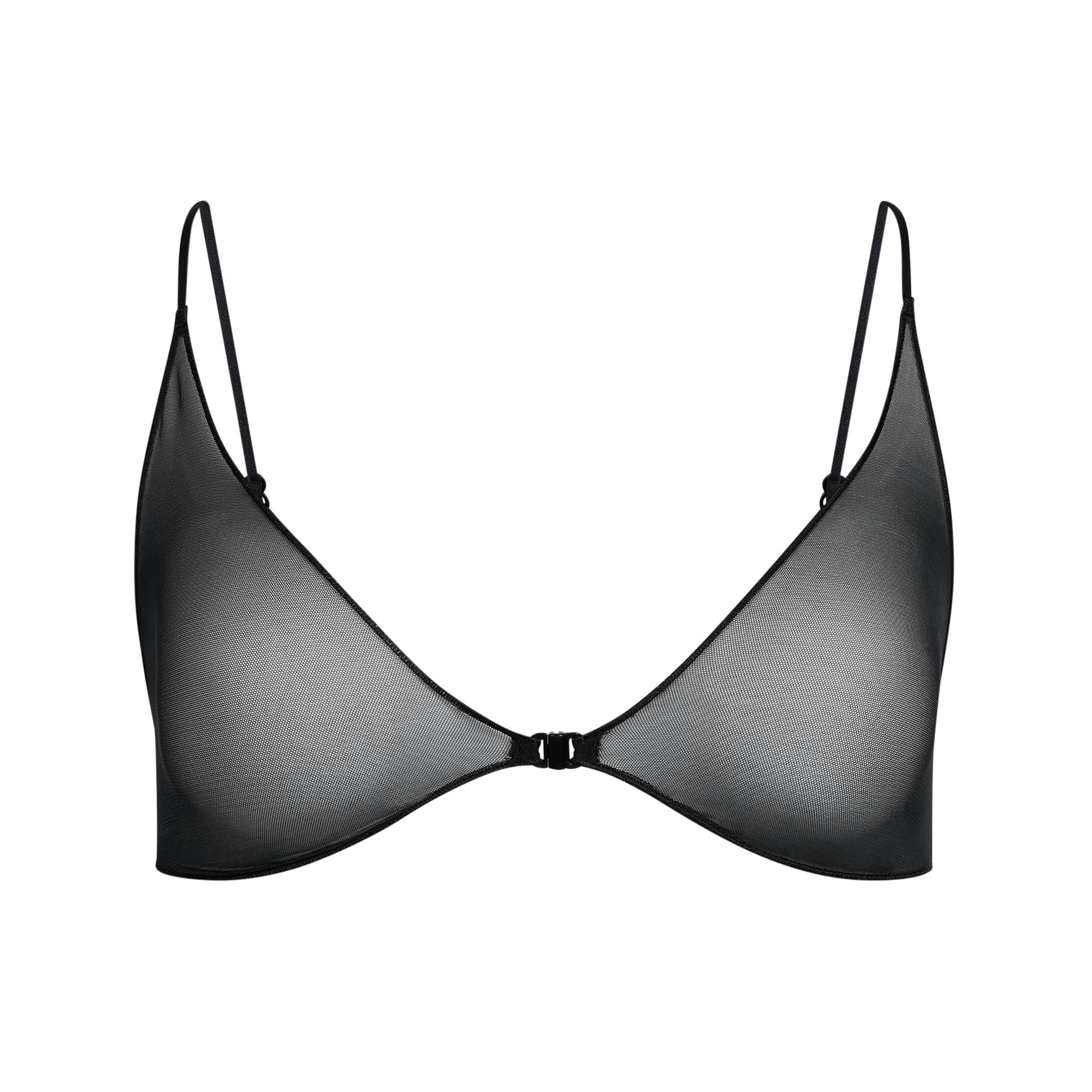 ULTRA FINE MESH SKIMPY SCOOP BRALETTE | OBSIDIAN FLAT ON A WHITE BACKGROUND | FLT