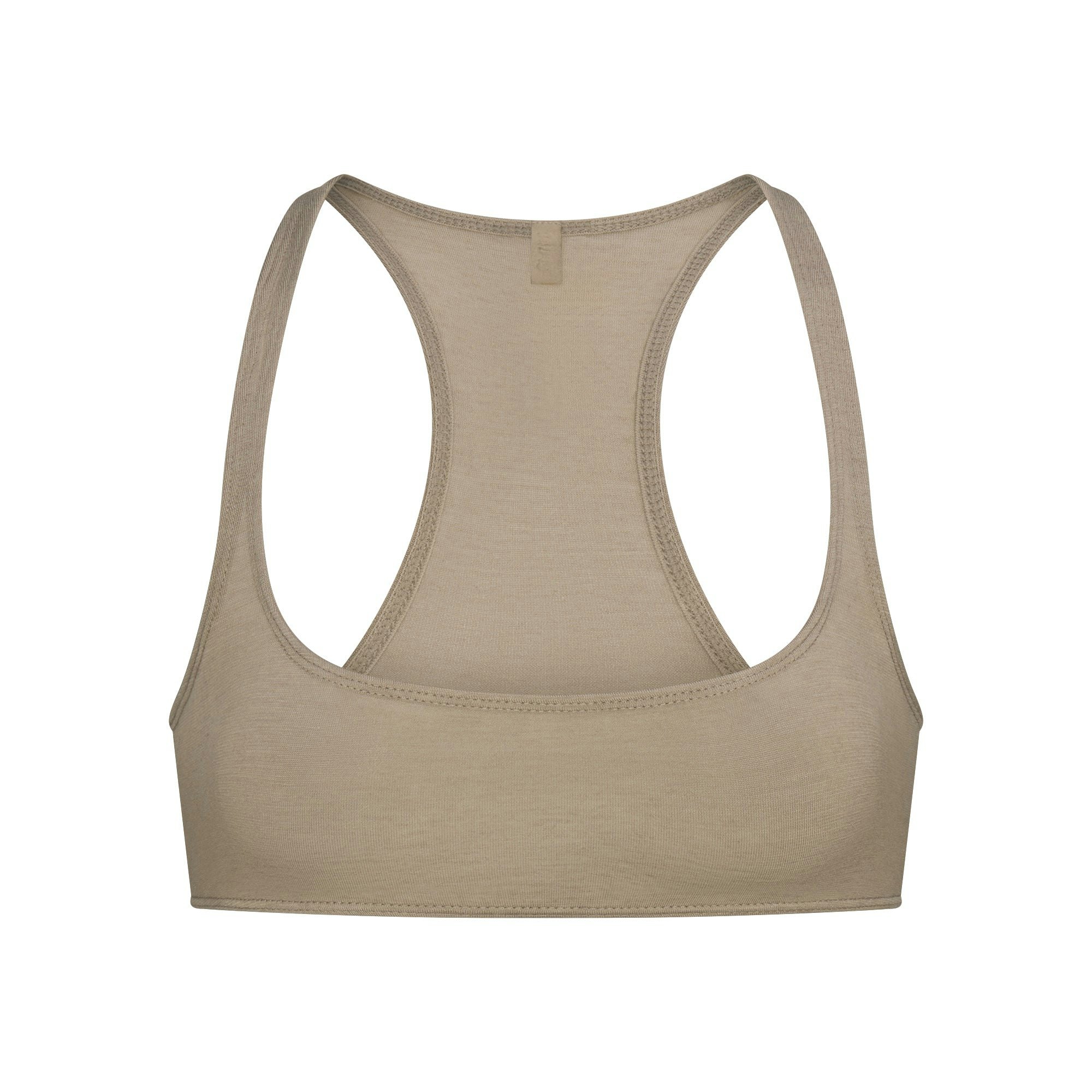 SHEER MODAL SCOOP BRALETTE | DUNE FLAT ON A WHITE BACKGROUND | FLT