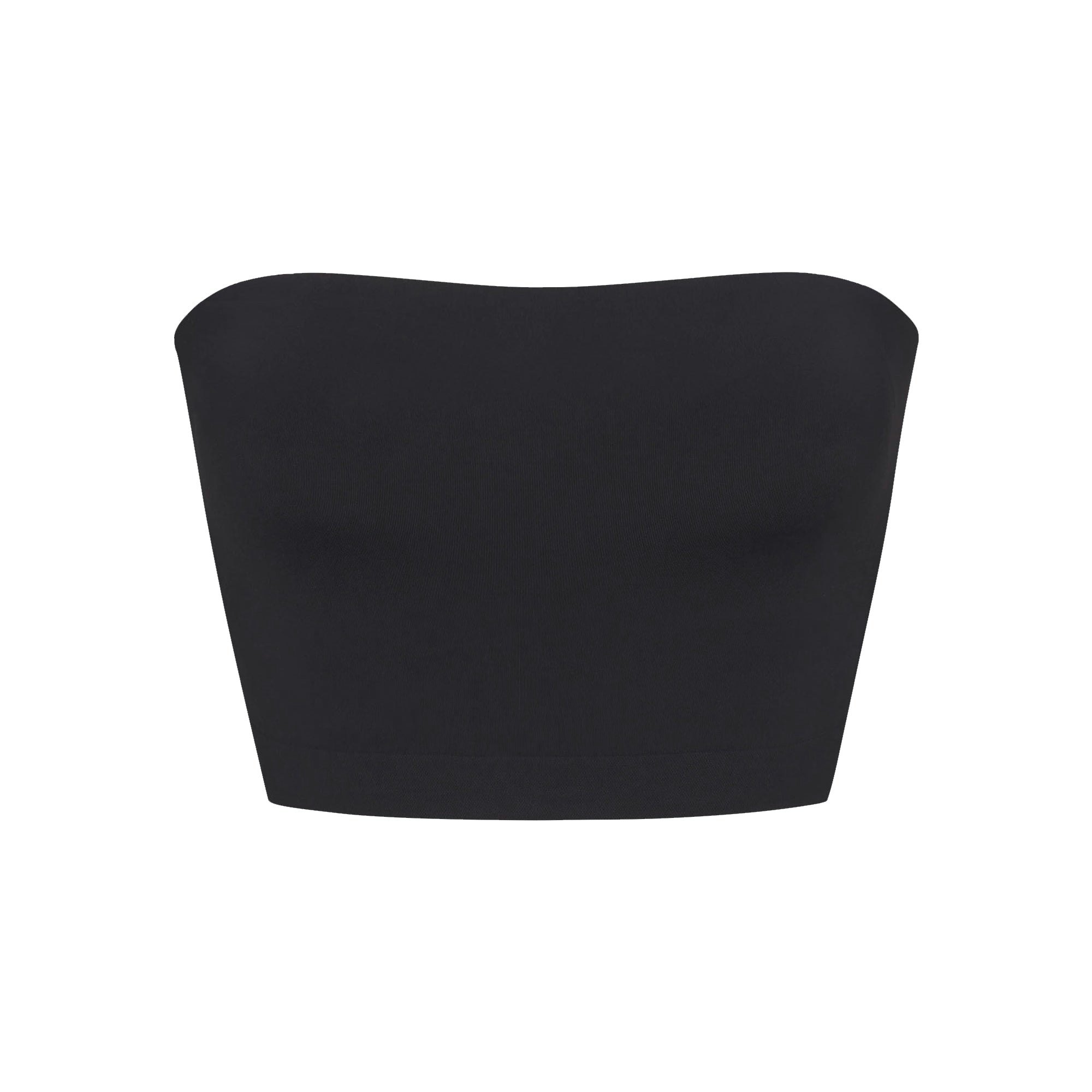 SOFT SMOOTHING SEAMLESS PADDED BANDEAU | ONYX FLAT ON A WHITE BACKGROUND | FLT