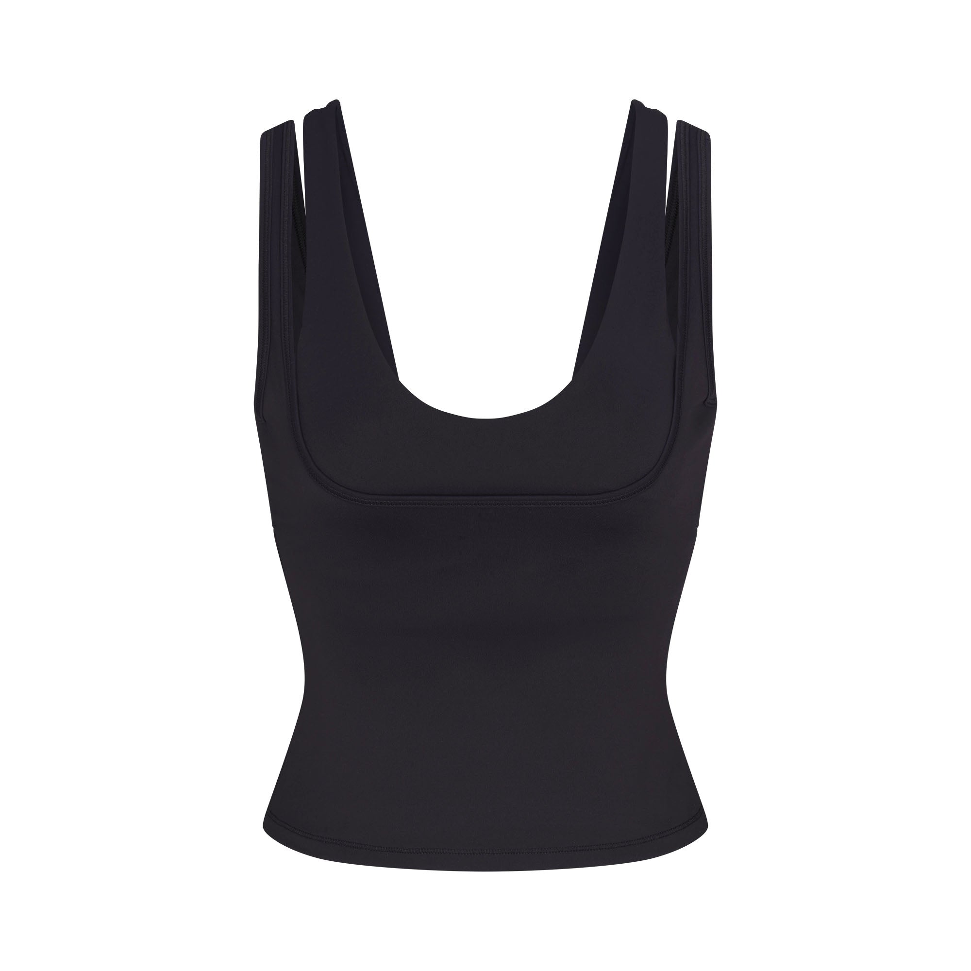 NikeSKIMS MATTE DOUBLE STRAP SCOOP TANK | OBSIDIAN | SKIMS