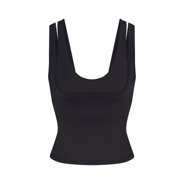 NikeSKIMS MATTE SQUARE NECK TANK | OBSIDIAN | SKIMS