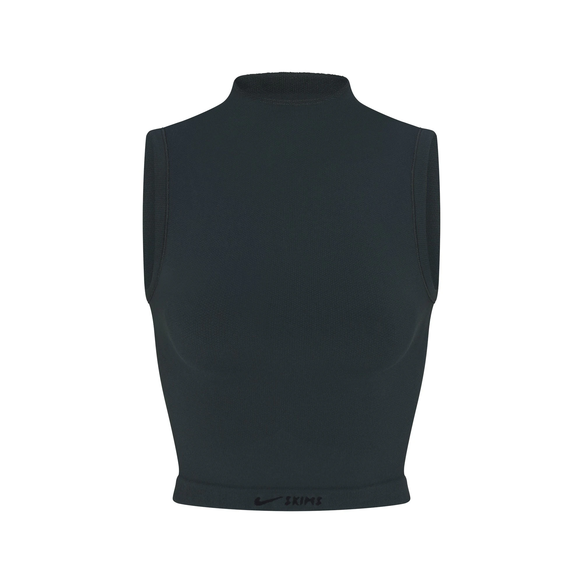 NikeSKIMS VINTAGE SEAMLESS MOCK NECK BRA TOP | DARK TEAL FLAT ON A WHITE BACKGROUND | FLT