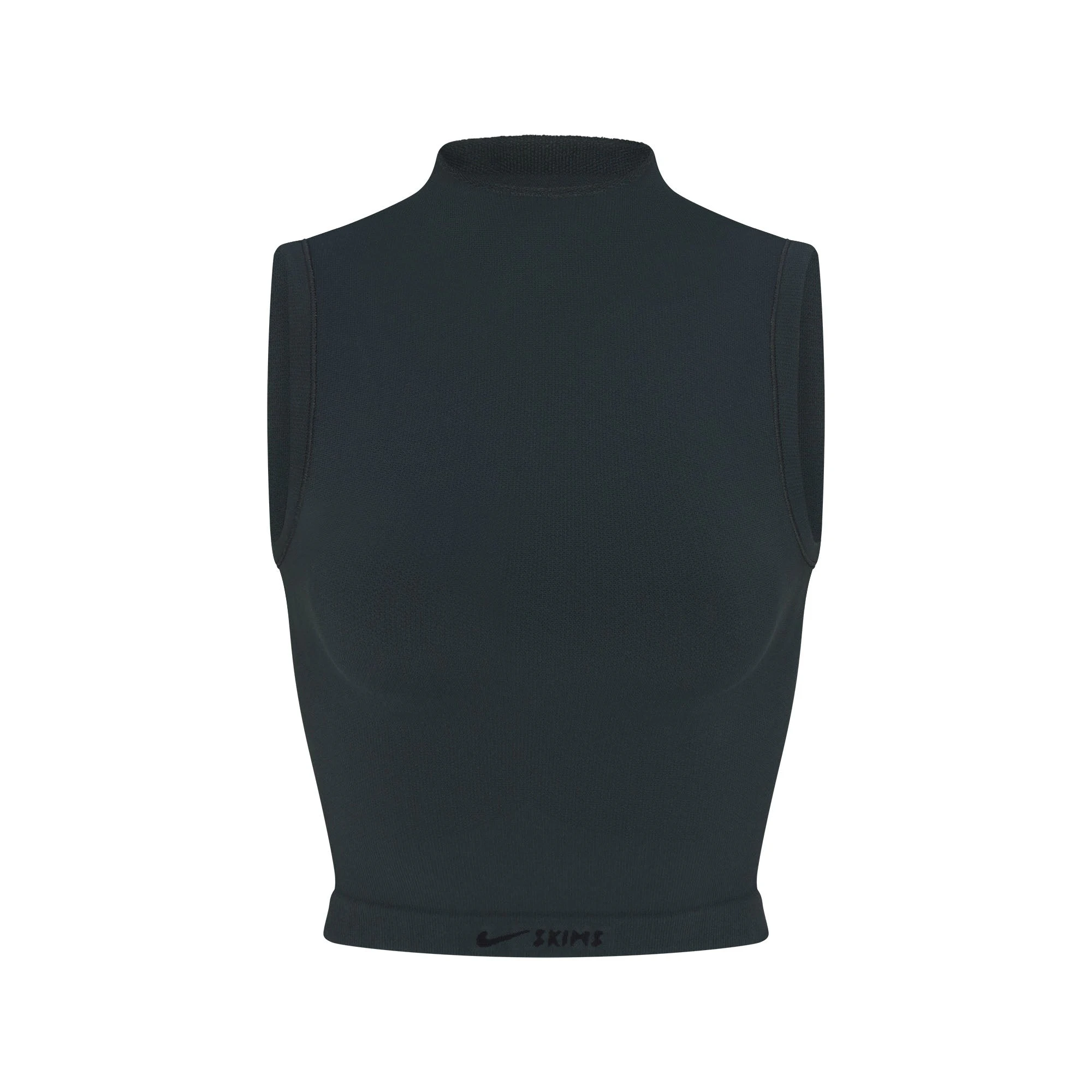 NikeSKIMS VINTAGE SEAMLESS MOCK NECK BRA TOP | DARK TEAL FLAT ON A WHITE BACKGROUND | FLT