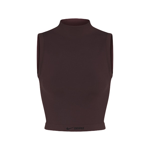 NikeSKIMS VINTAGE SEAMLESS MOCK NECK BRA TOP | PHOENIX FLAT ON A WHITE BACKGROUND | FLT