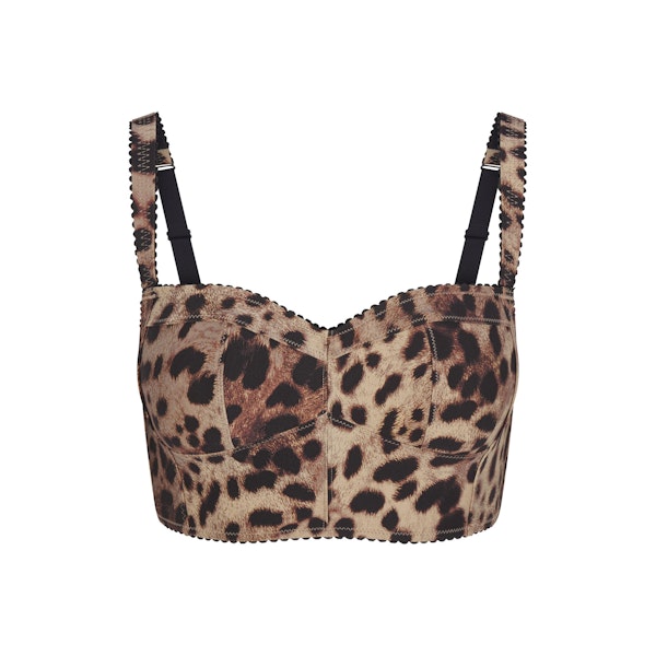 DOLCE&GABBANA X SKIMS SKIMS BODY BUSTIER | LEOPARD (BUSTIERS) FLAT ON A WHITE BACKGROUND | FLT