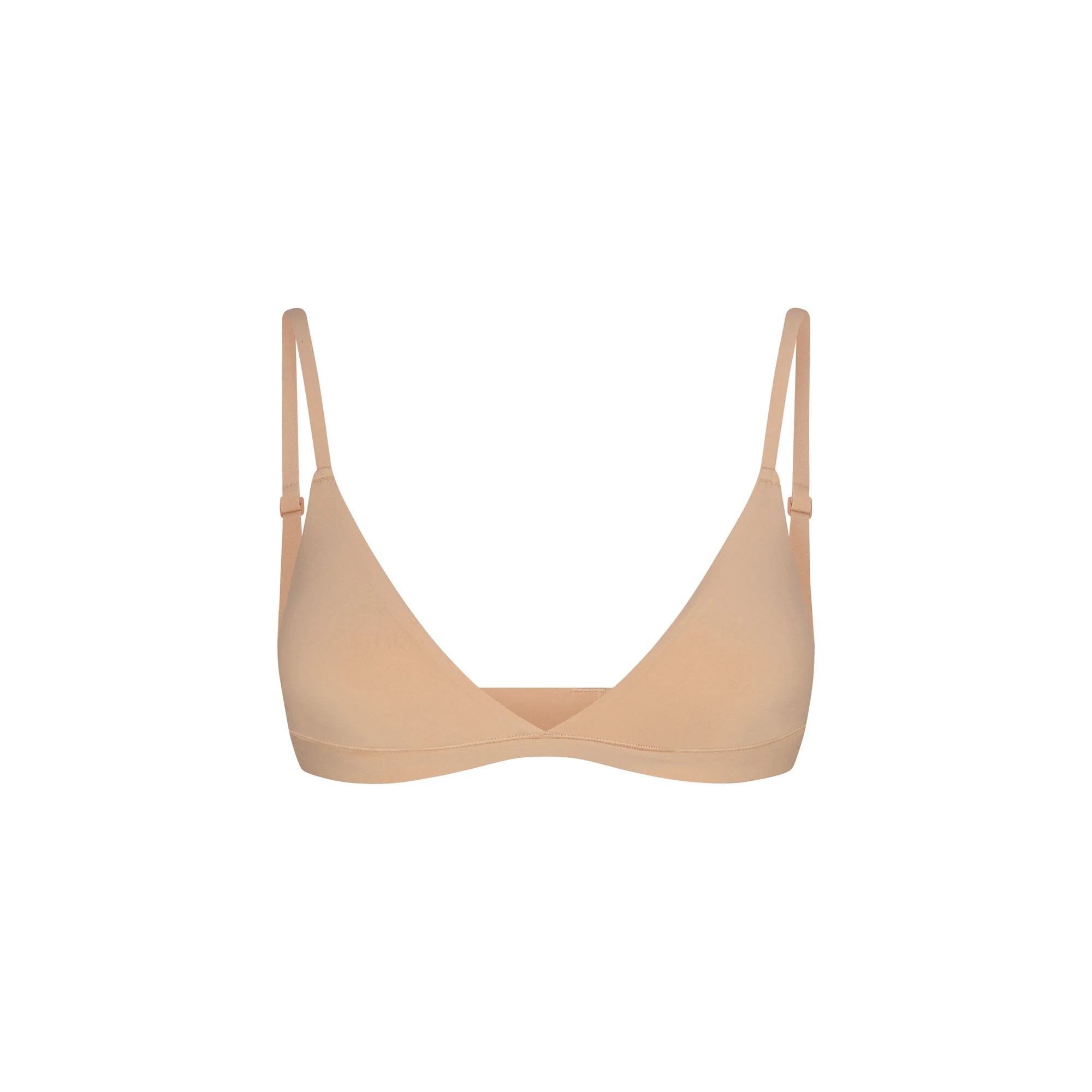 FITS EVERYBODY MASTECTOMY TRIANGLE BRALETTE | CLAY FLAT ON A WHITE BACKGROUND | @ | FOCUS: 0.9, 0.1, 0.7
