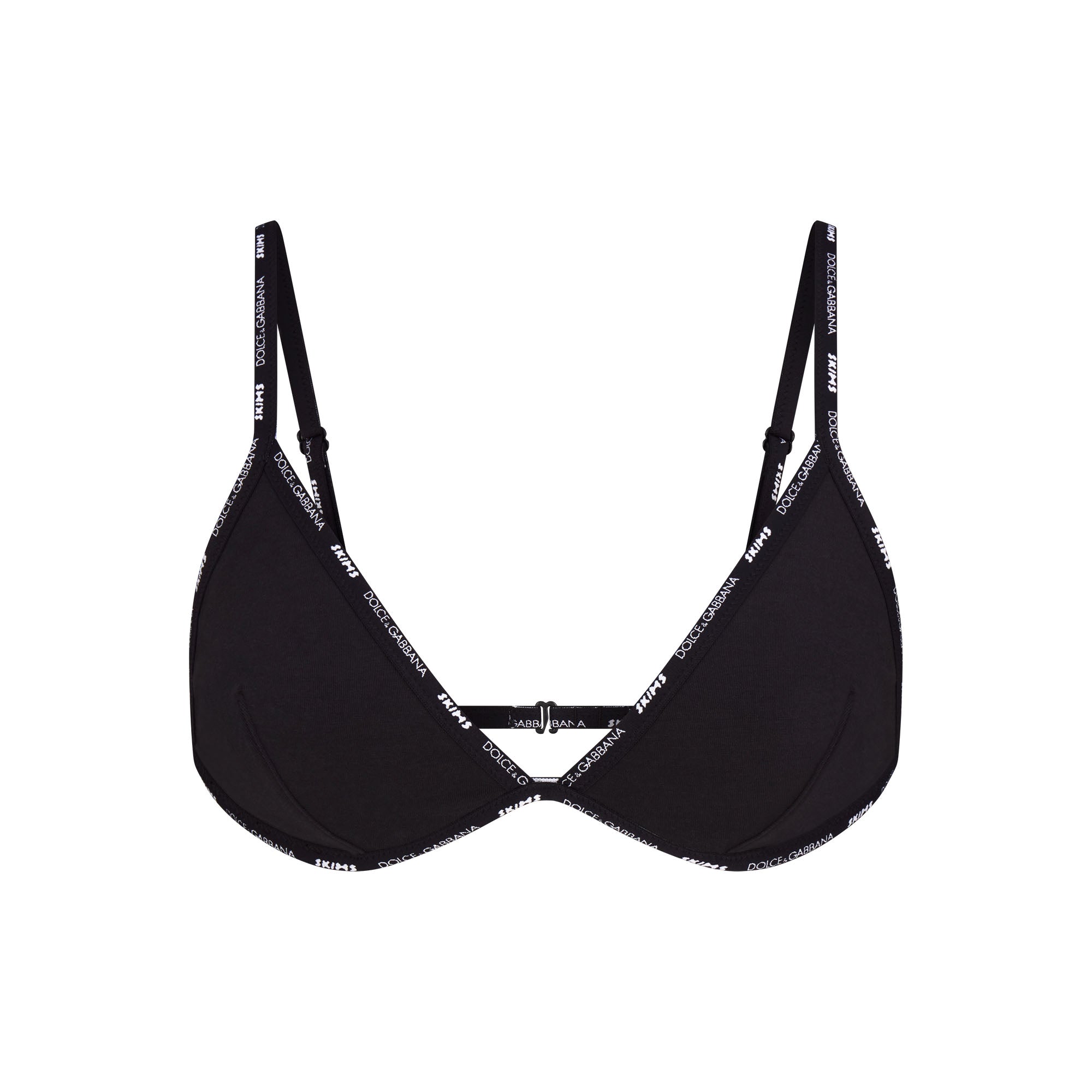 DOLCE&GABBANA X SKIMS COTTON JERSEY TRIANGLE BRALETTE | ONYX