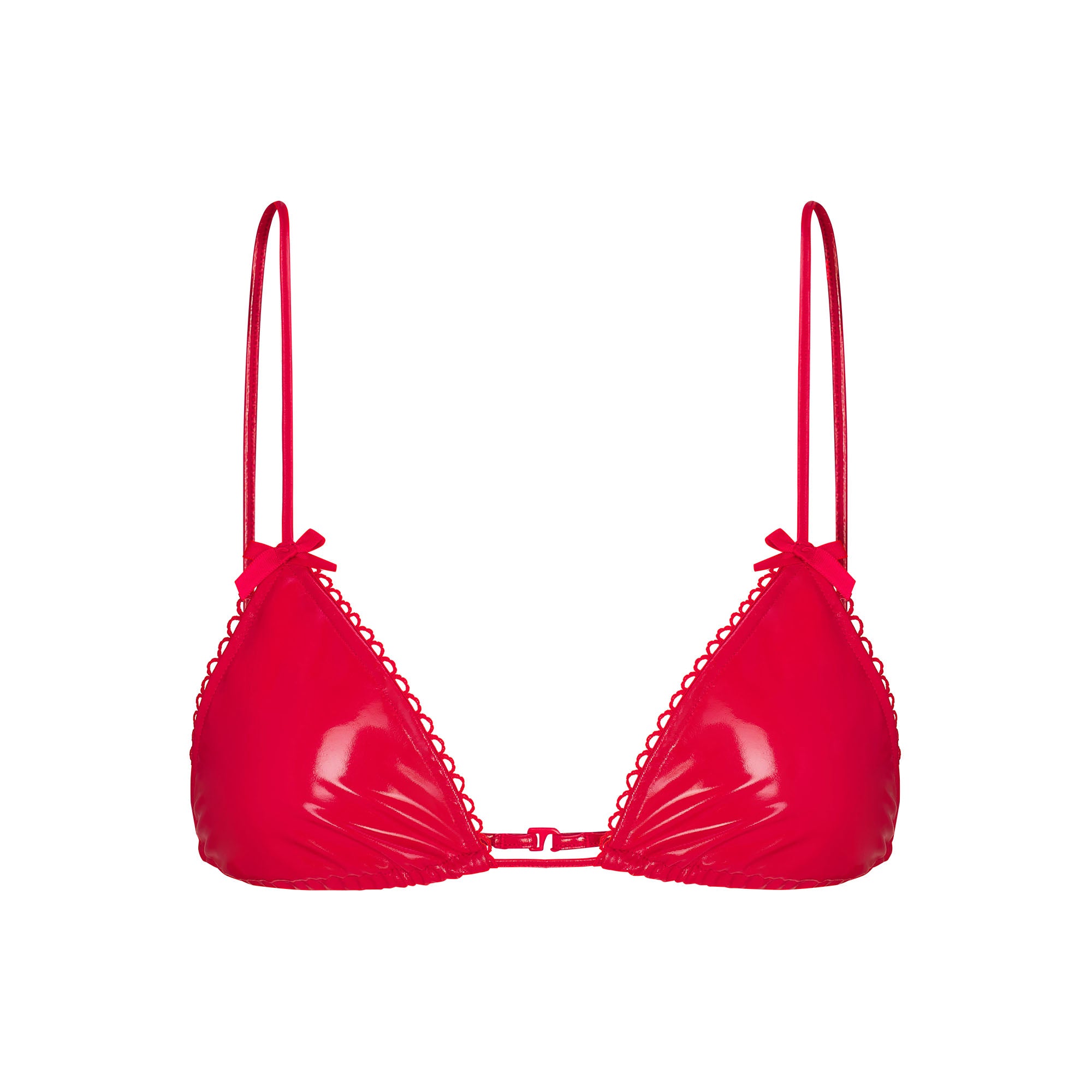red pvc bralet