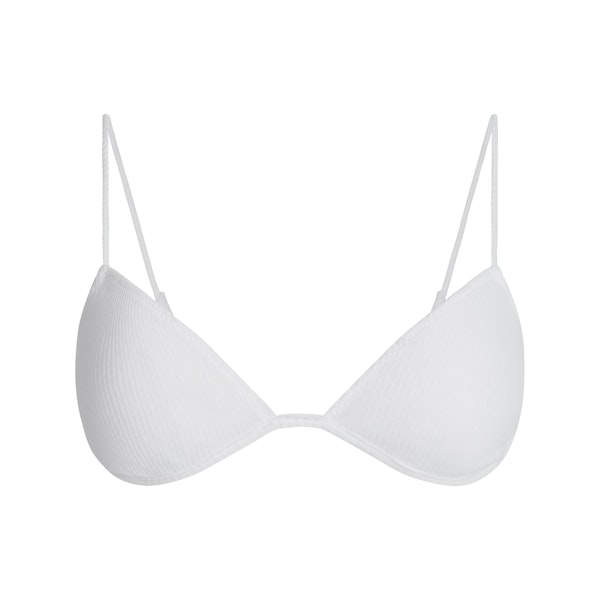 SHEER COTTON SKIMPY TRIANGLE BRALETTE | SNOW FLAT ON A WHITE BACKGROUND | FLT