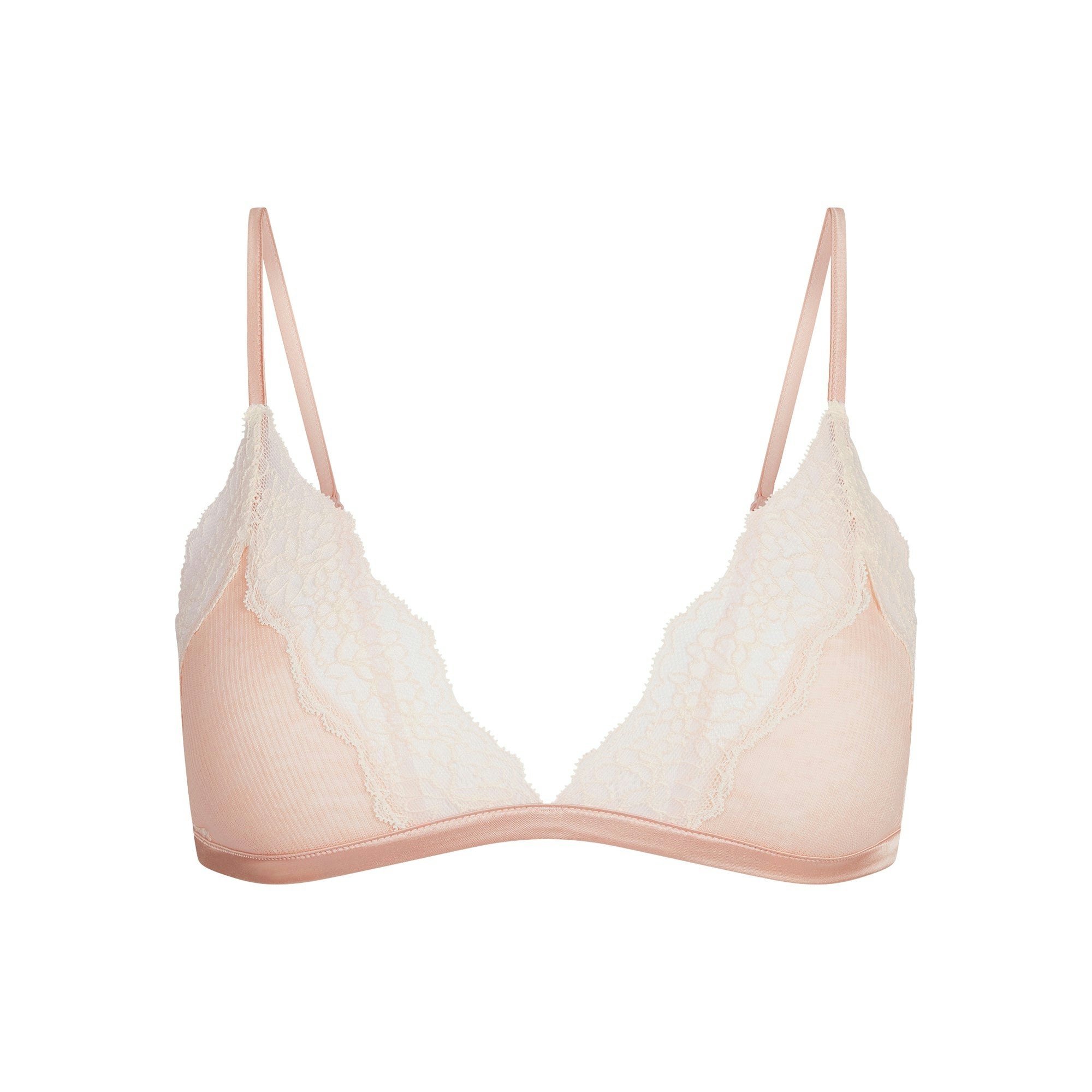 SHEER COTTON LACE TRIANGLE BRALETTE | VILLA FLAT ON A WHITE BACKGROUND | FLT