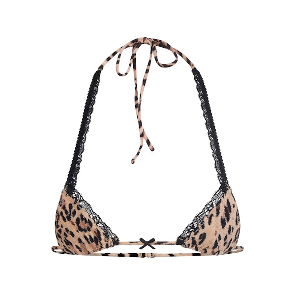 FITS EVERYBODY LACE MICRO BRALETTE | SIENNA JAGUAR PRINT FLAT ON A WHITE BACKGROUND | FLT