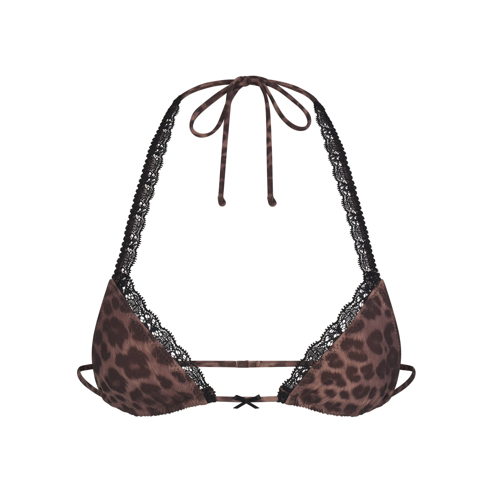 FITS EVERYBODY LACE MICRO BRALETTE | UMBER LEOPARD PRINT FLAT ON A WHITE BACKGROUND | FLT