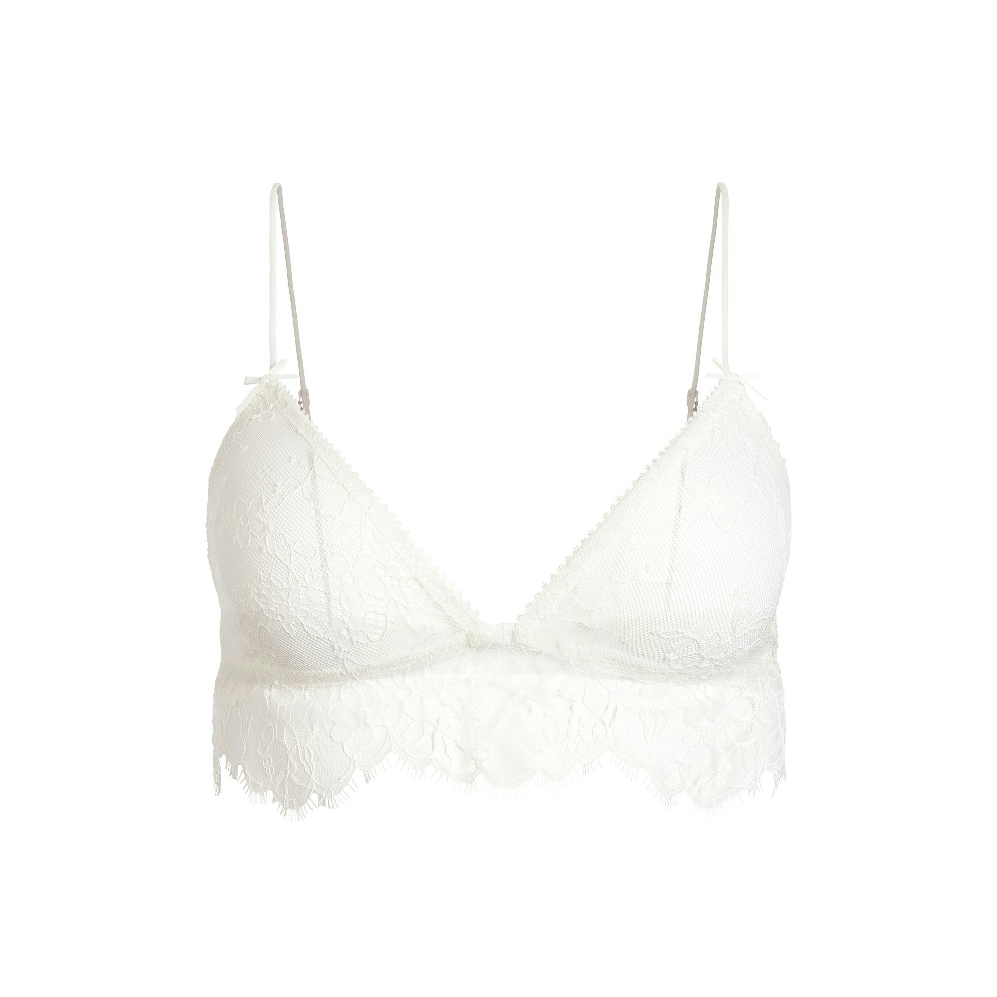 ULTRA FINE LACE TRIANGLE BRALETTE | MARBLE FLAT ON A WHITE BACKGROUND | FLT