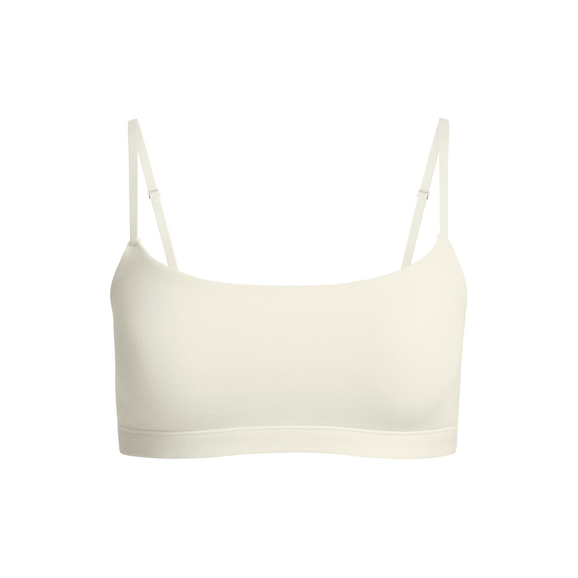 COTTON JERSEY SCOOP BRALETTE | BONE FLAT ON A WHITE BACKGROUND | FLT