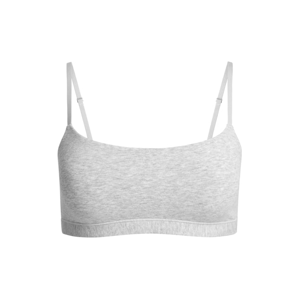 COTTON JERSEY SCOOP BRALETTE | LIGHT HEATHER GREY FLAT ON A WHITE BACKGROUND | FLT