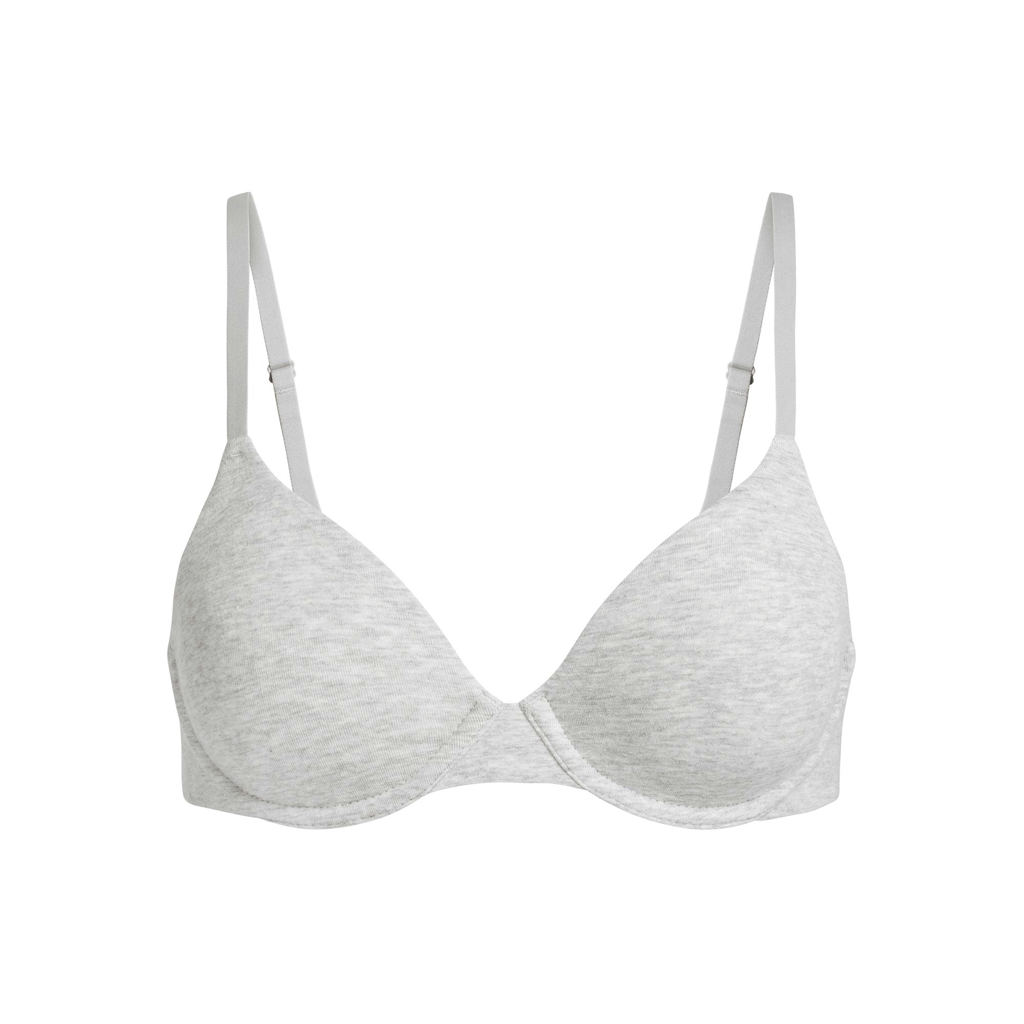 COTTON JERSEY T-SHIRT BRA | LIGHT HEATHER GREY FLAT ON A WHITE BACKGROUND | FLT