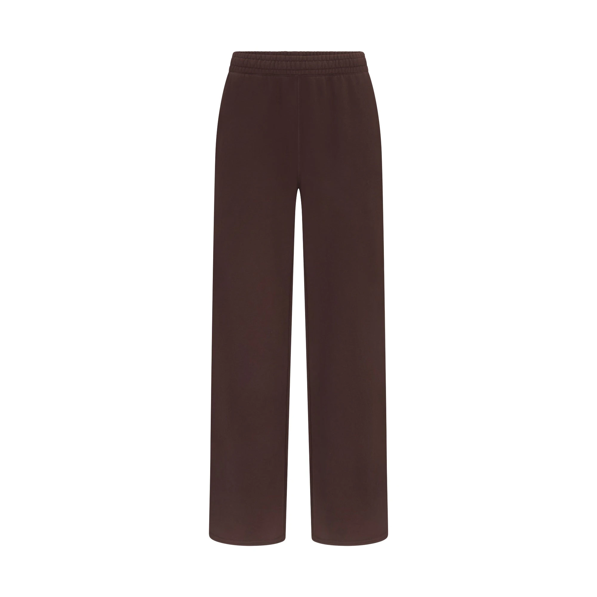 FRENCH TERRY STRAIGHT LEG PANT | ESPRESSO LAYS FLAT ON A WHITE BACKGROUND | FLT