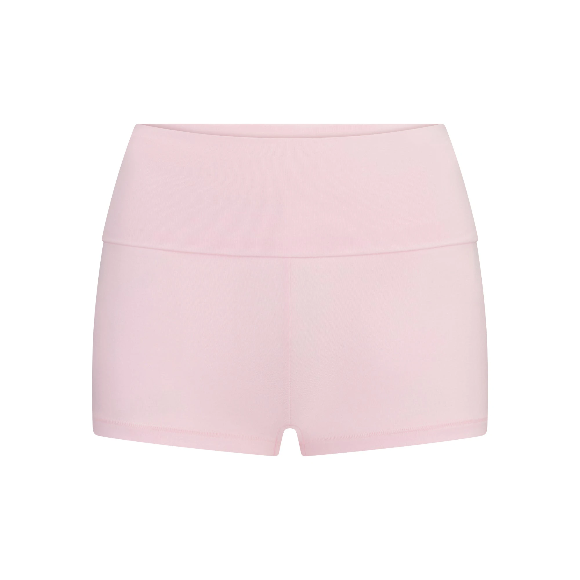 COTTON JERSEY FOLDOVER SHORT | CHERRY BLOSSOM LAYS FLAT ON A WHITE BACKGROUND | FLT