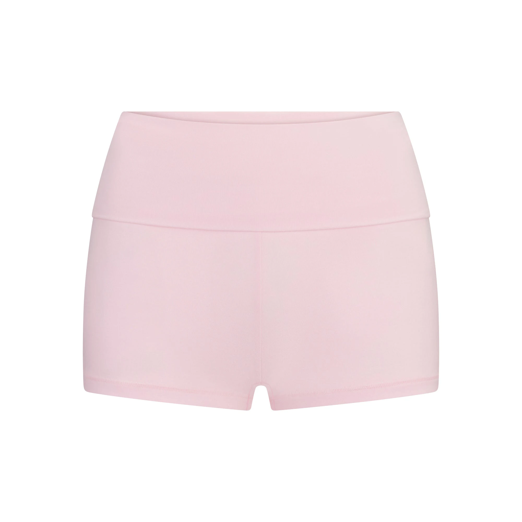 COTTON JERSEY FOLDOVER SHORT | CHERRY BLOSSOM LAYS FLAT ON A WHITE BACKGROUND | FLT
