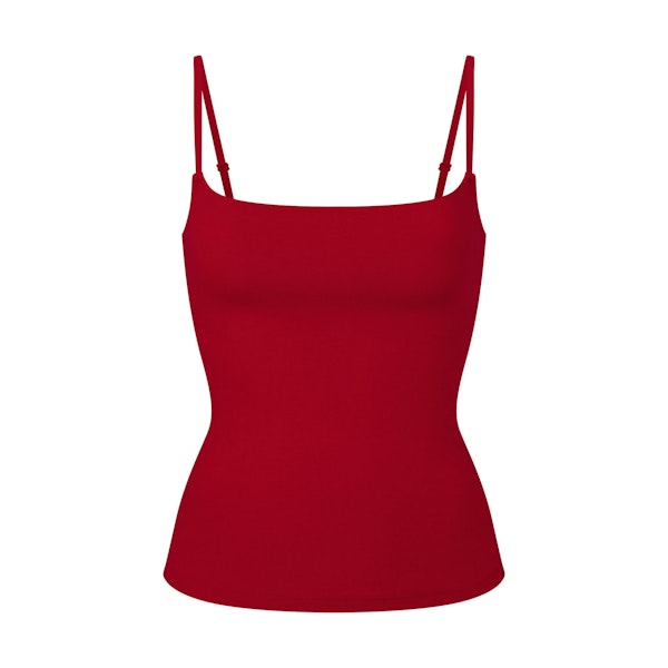 COTTON JERSEY CAMI | BRICK FLAT ON A WHITE BACKGROUND | FLT