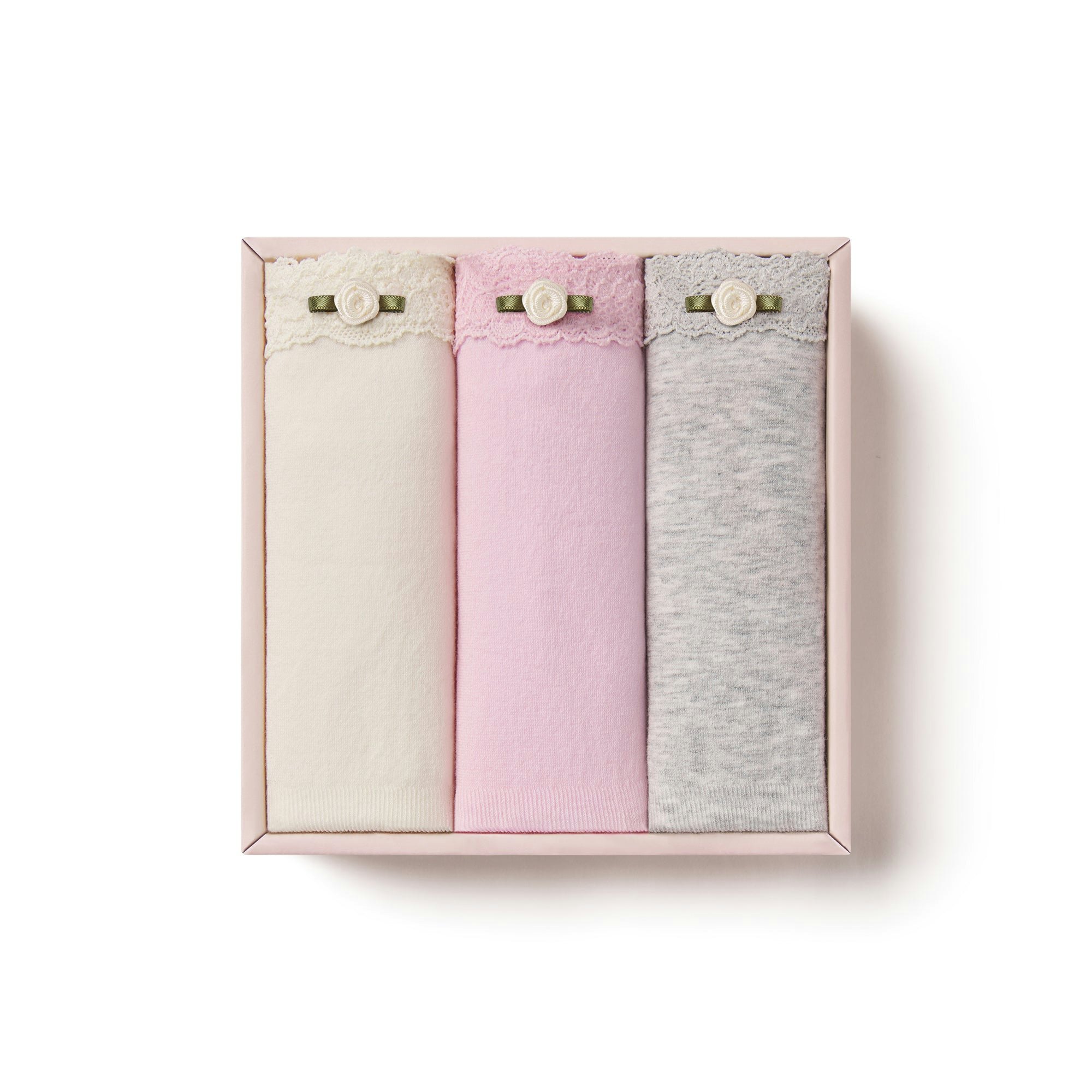 COTTON SEAMLESS JUNIORS LACE BIKINI 3-PACK | ECRU CHERRY BLOSSOM MULTI ADDITIONAL FABRIC DETAILS