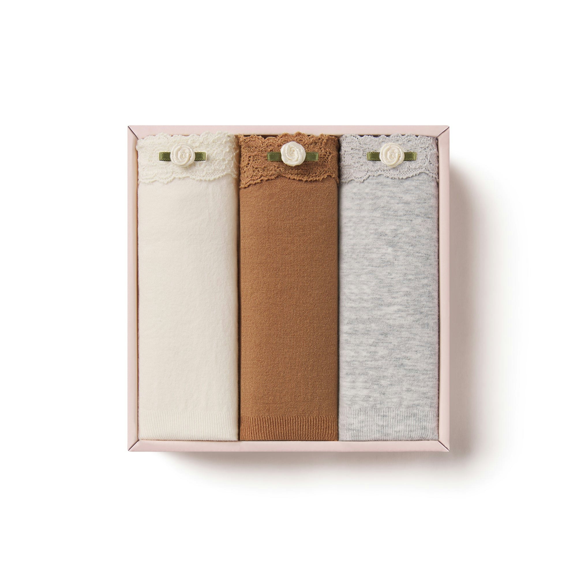 COTTON SEAMLESS JUNIORS LACE BIKINI 3-PACK | ECRU CAMEL MULTI ADDITIONAL FABRIC DETAILS