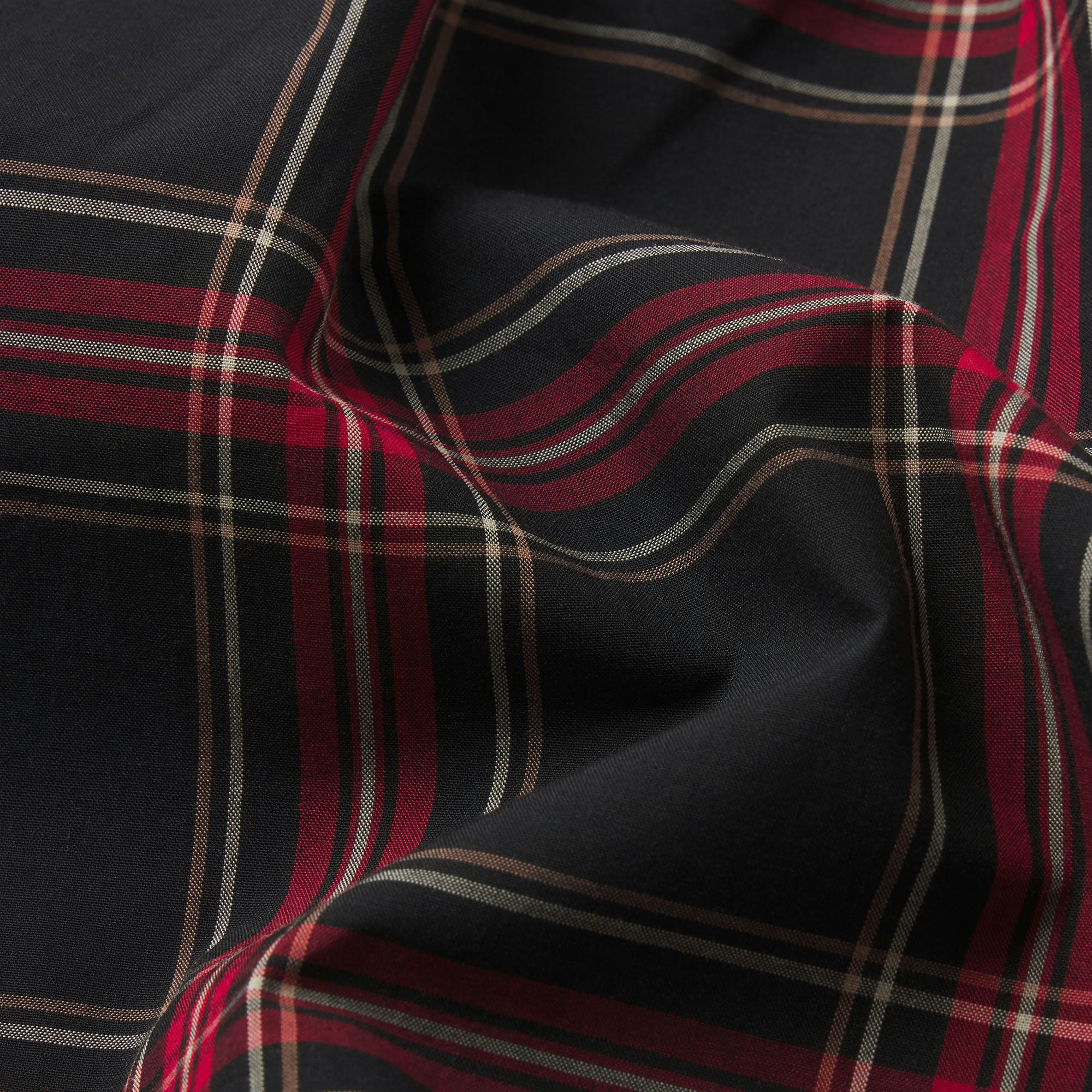 COTTON POPLIN MENS LOGO BAND BOXER | ASH RED PLAID ADDITIONAL FABRIC DETAILS