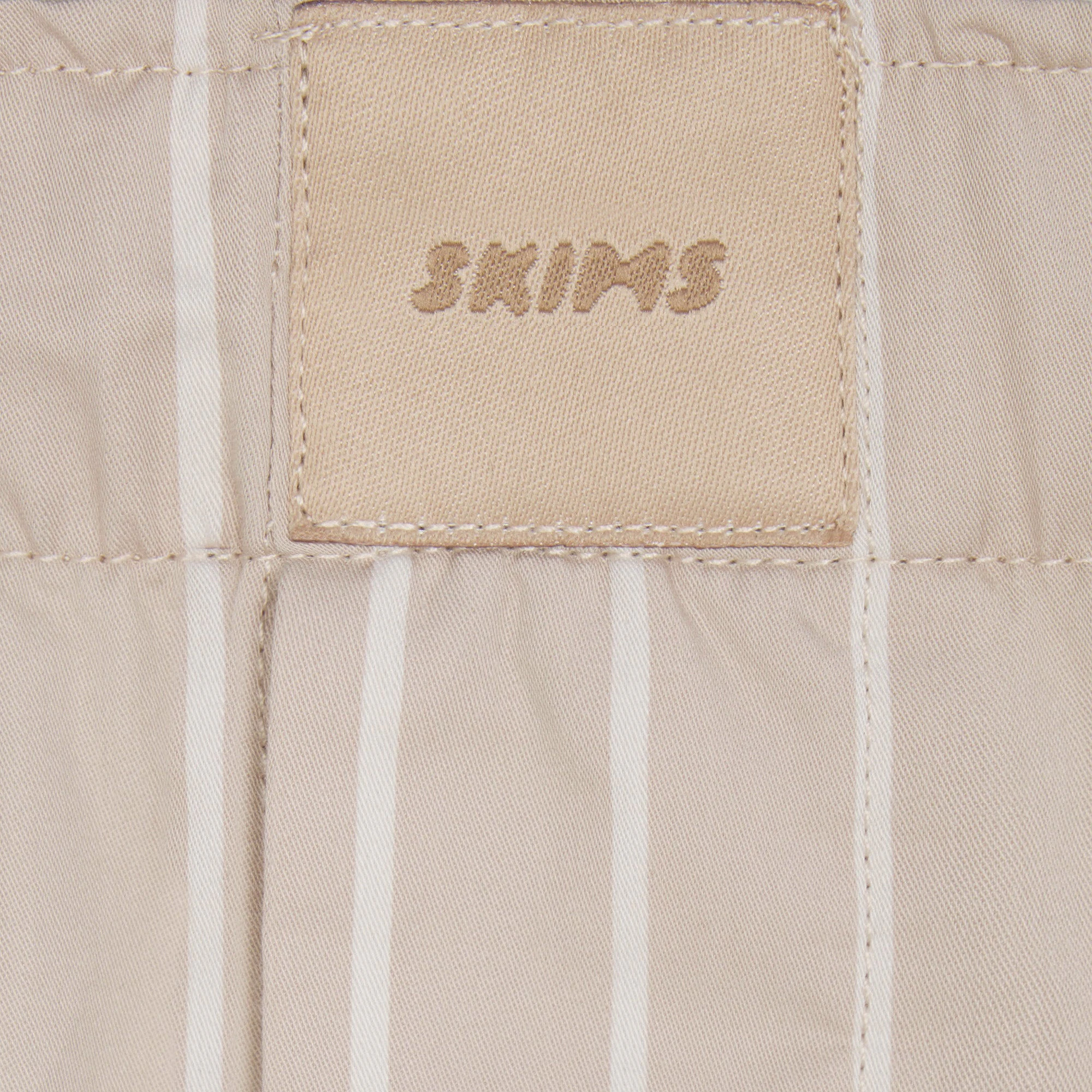 COTTON POPLIN BOXER | STONE STRIPE ADDITIONAL FABRIC DETAILS 