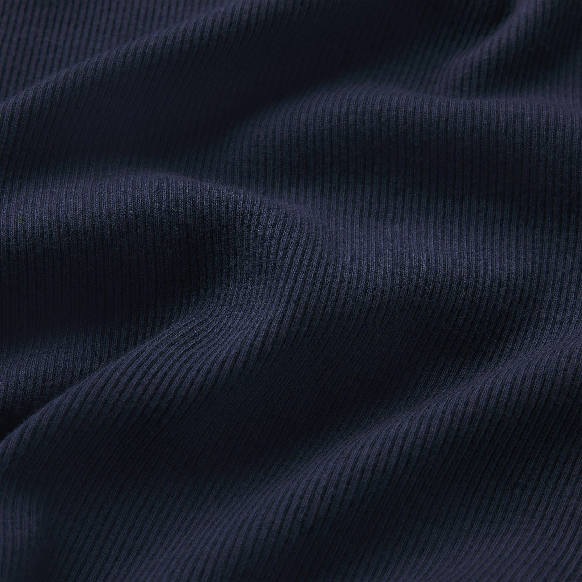 COTTON RIB T-SHIRT | NAVY ADDITIONAL FABRIC DETAILS