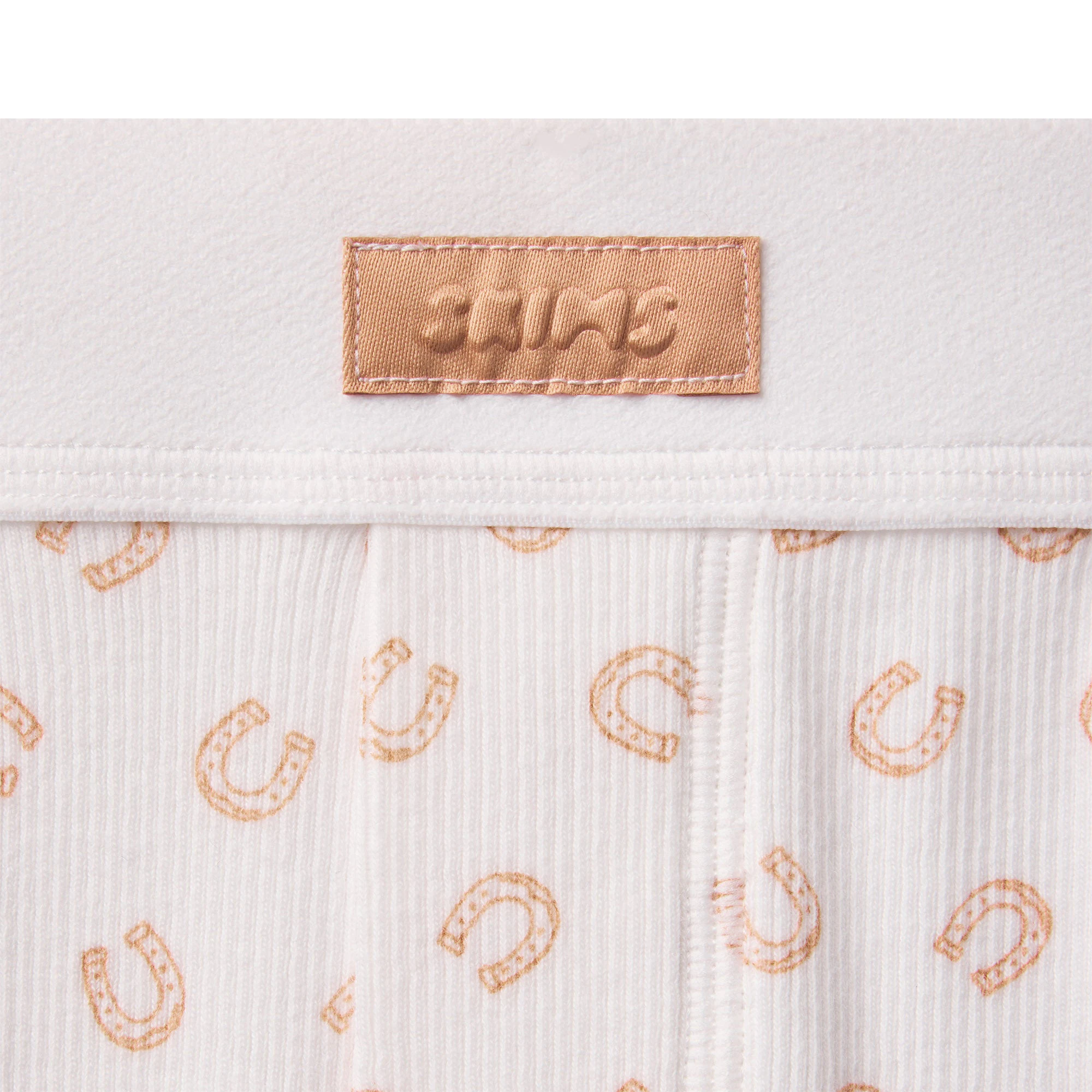 COTTON RIB LOOSE BOXER | OCHRE HORSESHOE PRINT ADDITIONAL FABRIC DETAILS