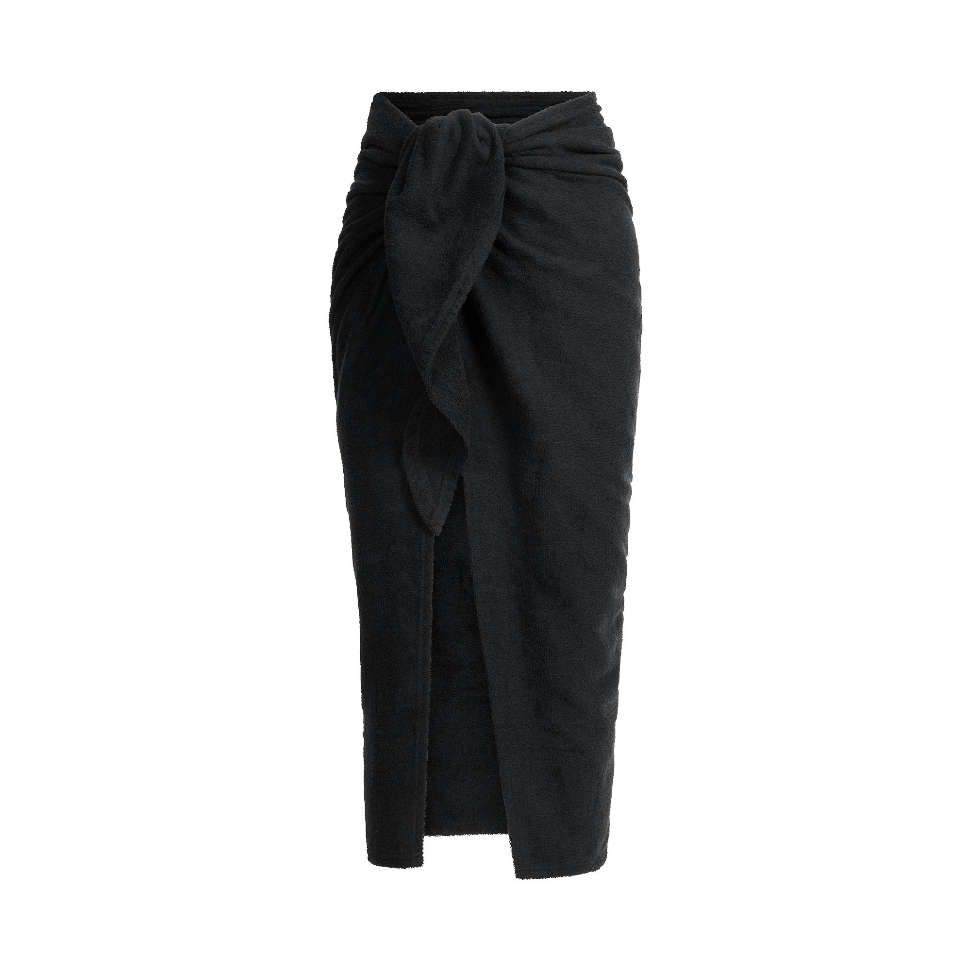 TERRY COVER UPS TIE SARONG | ONYX FLAT ON A WHITE BACKGROUND | FLT