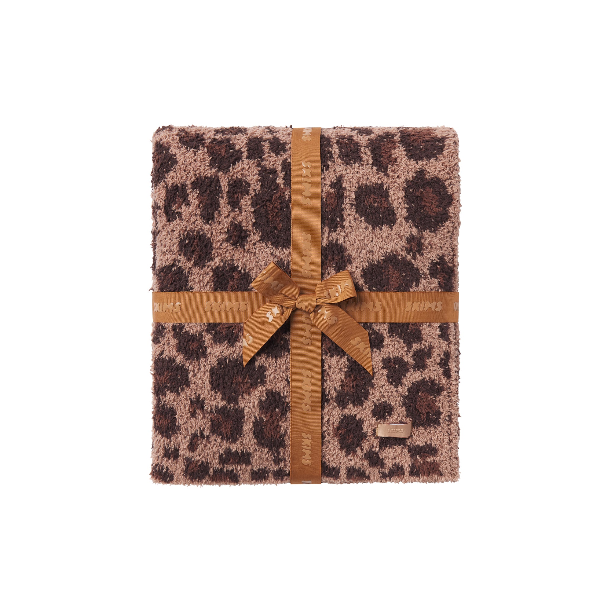 COZY KNIT BLANKET | SIENNA LEOPARD PRINT FLAT ON A WHITE BACKGROUND