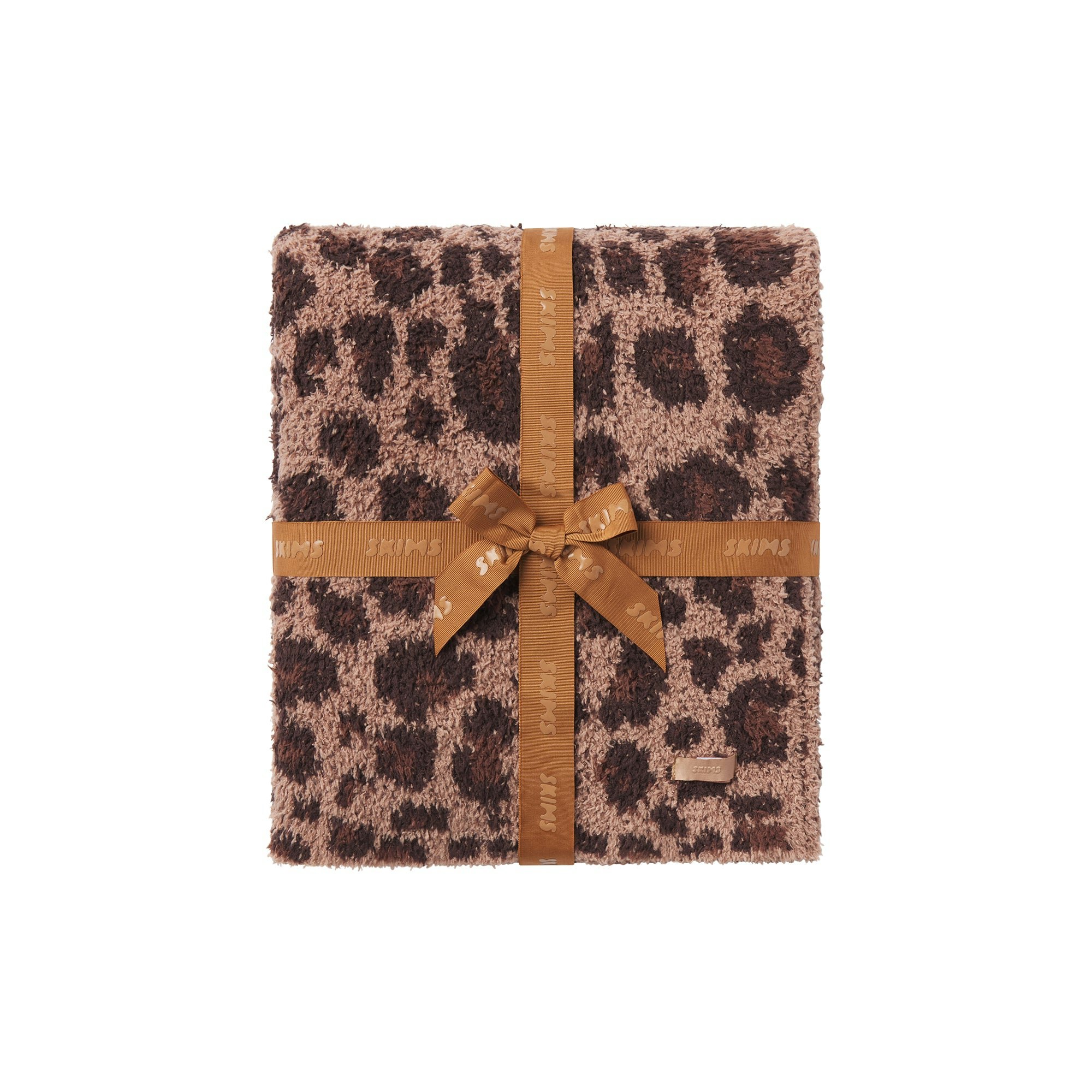 COZY KNIT BLANKET | SIENNA LEOPARD PRINT FLAT ON A WHITE BACKGROUND