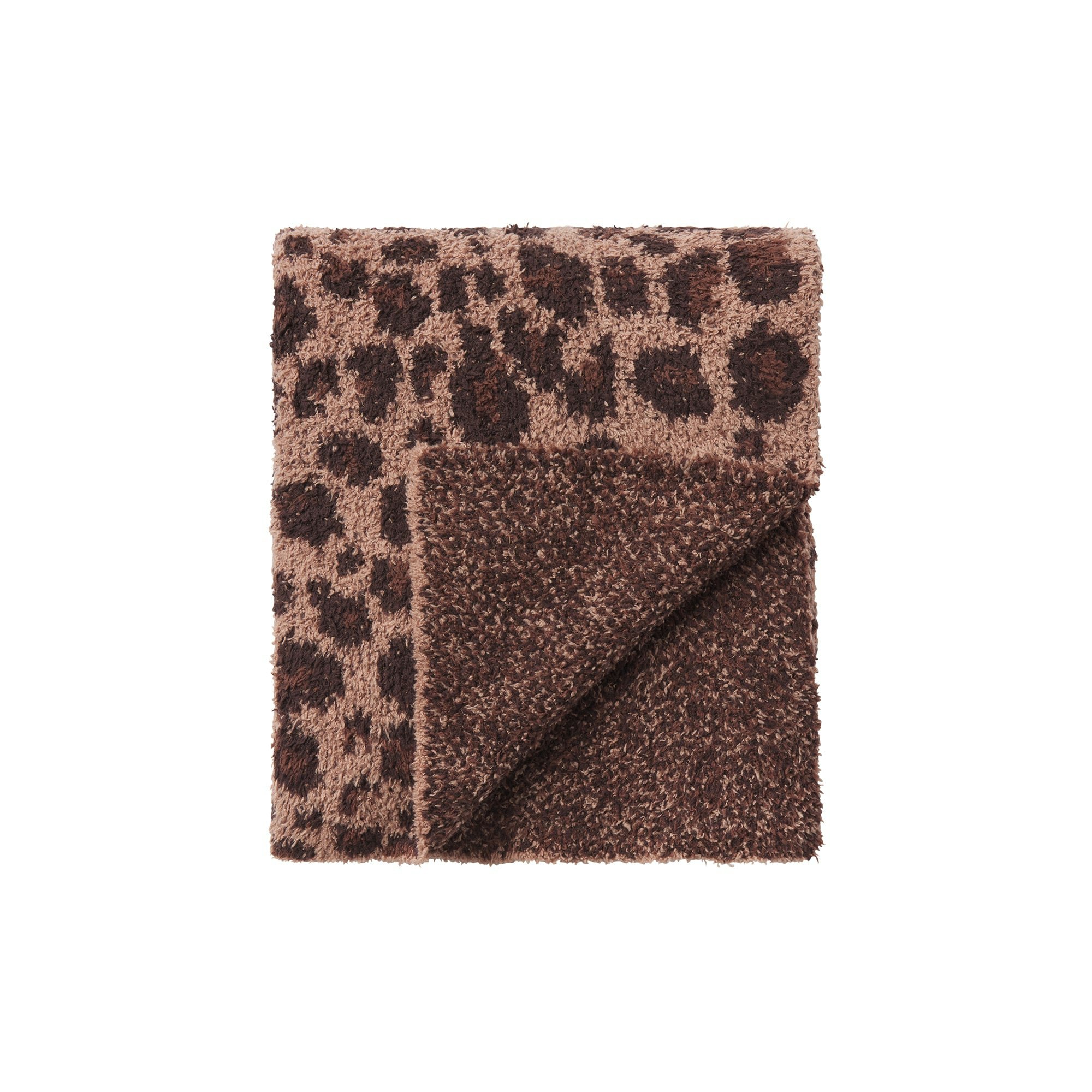COZY KNIT BLANKET | SIENNA LEOPARD PRINT FLAT ON A WHITE BACKGROUND