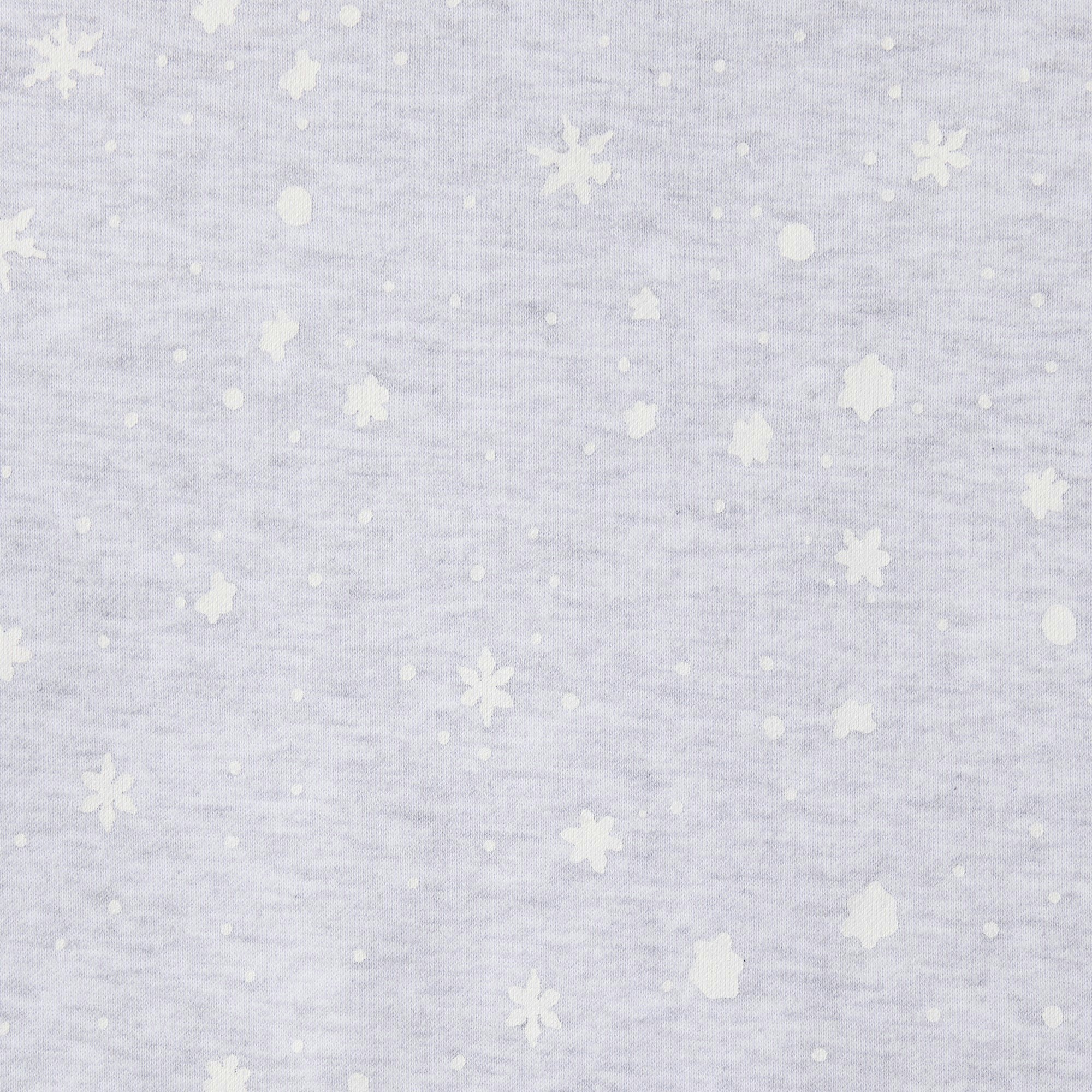 CACTUS PLANT FLEA MARKET X SKIMS COTTON FLEECE STRAIGHT LEG PANT | LIGHT HEATHER GREY SKIMS SNOW PRINT ADDITIONAL FABRIC DETAILS | about this fabric