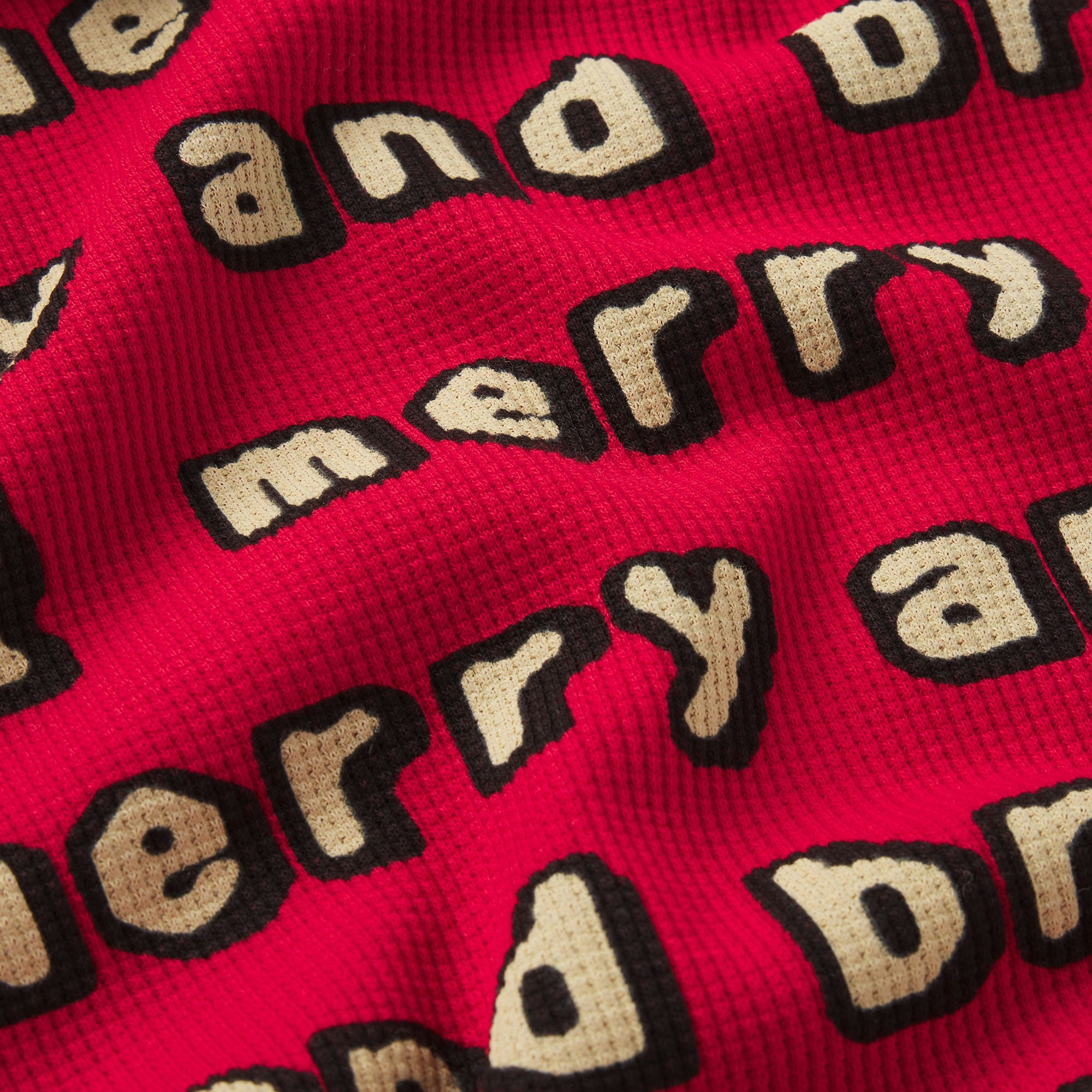 CACTUS PLANT FLEA MARKET X SKIMS HEAVY POINTELLE AND WAFFLE SLEEP SET| STONE JINGLE BELLS PRINT ADDITIONAL FABRIC DETAILS