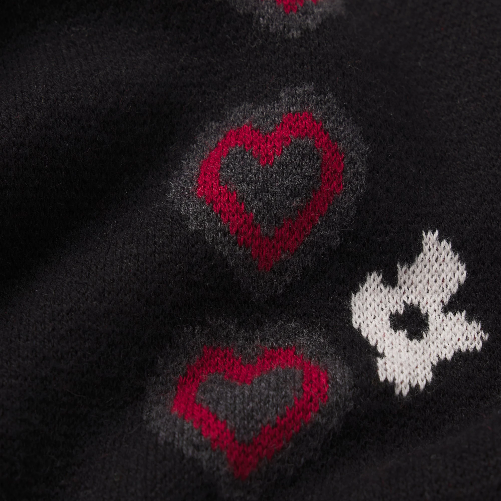 CACTUS PLANT FLEA MARKET X SKIMS COTTON KNIT MENS INTARSIA SHORT | ONYX TEDDY BEAR SNOW PRINT ADDITIONAL FABRIC DETAILS