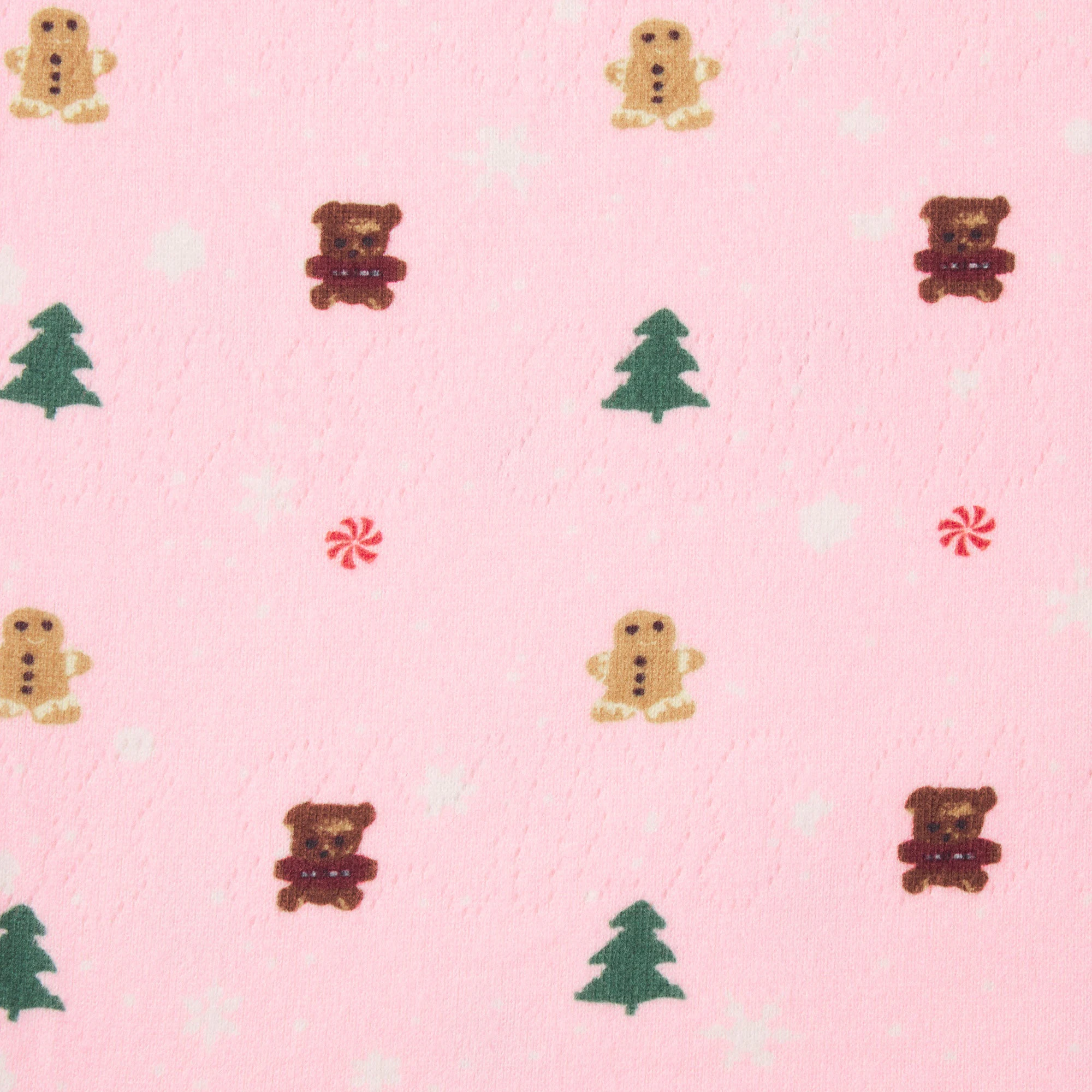 CACTUS PLANT FLEA MARKET X SKIMS PLUSH POINTELLE KIDS LONG SLEEVE SET | CHERRY BLOSSOM SNOW PRINT ADDITIONAL FABRIC DETAILS