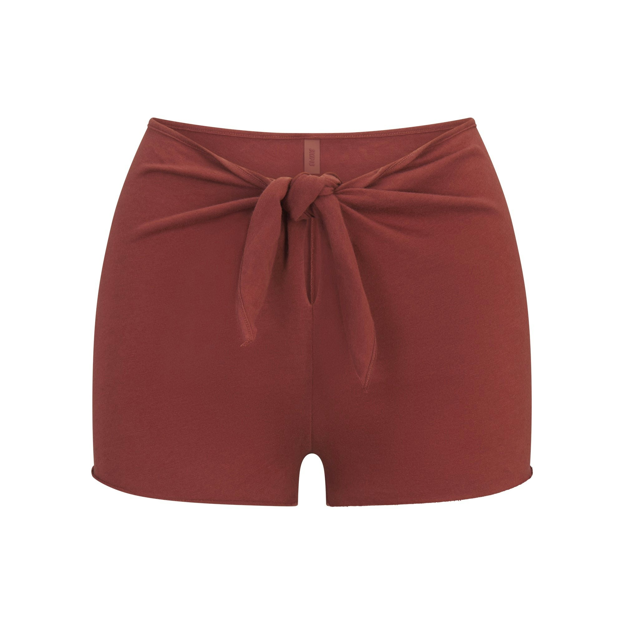 COTTON JERSEY COVER-UPS SHORT | HENNA LAYS FLAT ON A WHITE BACKGROUND | FLT