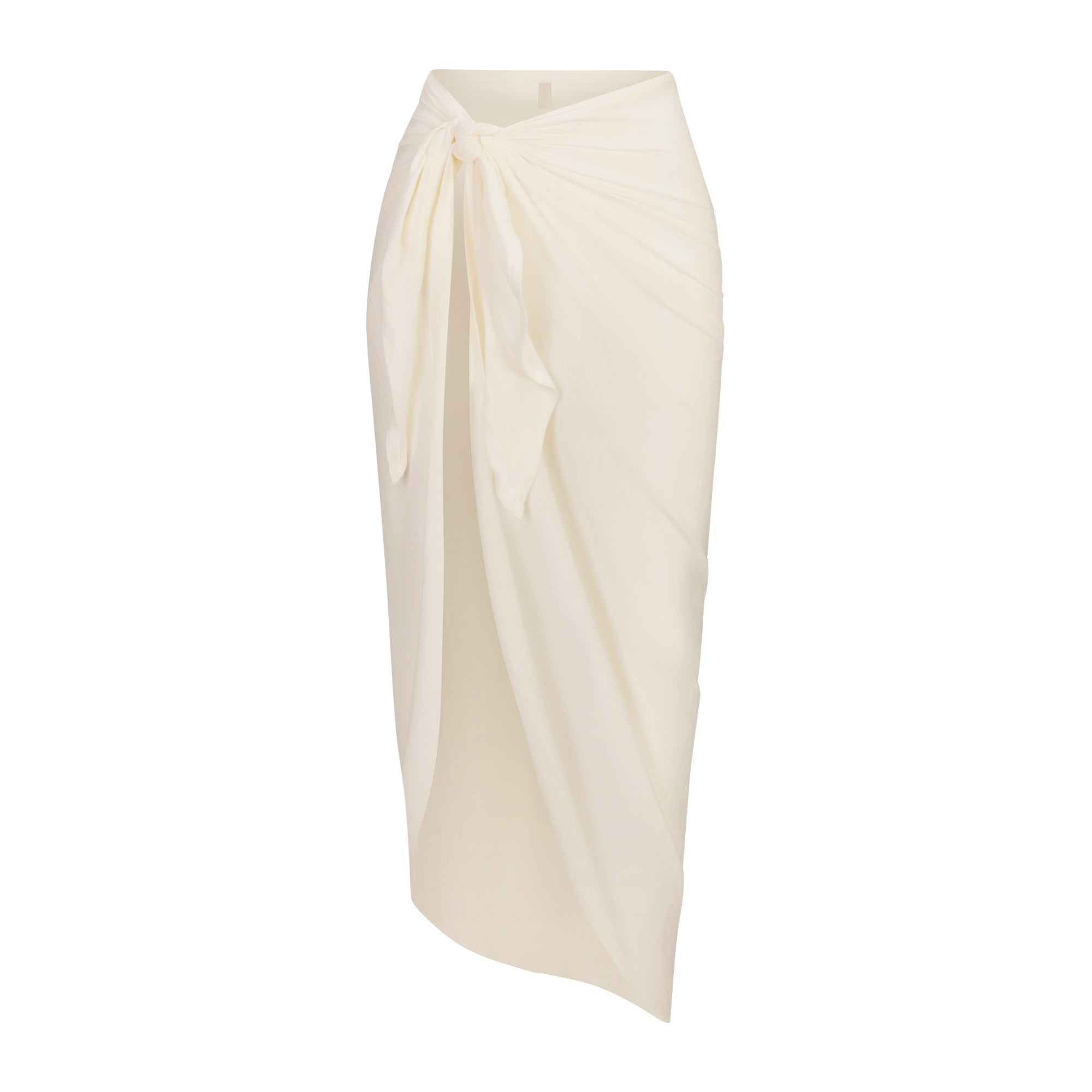 COTTON JERSEY COVER-UPS TIE SARONG | EGRET LAYS FLAT ON A WHITE BACKGROUND | FLT